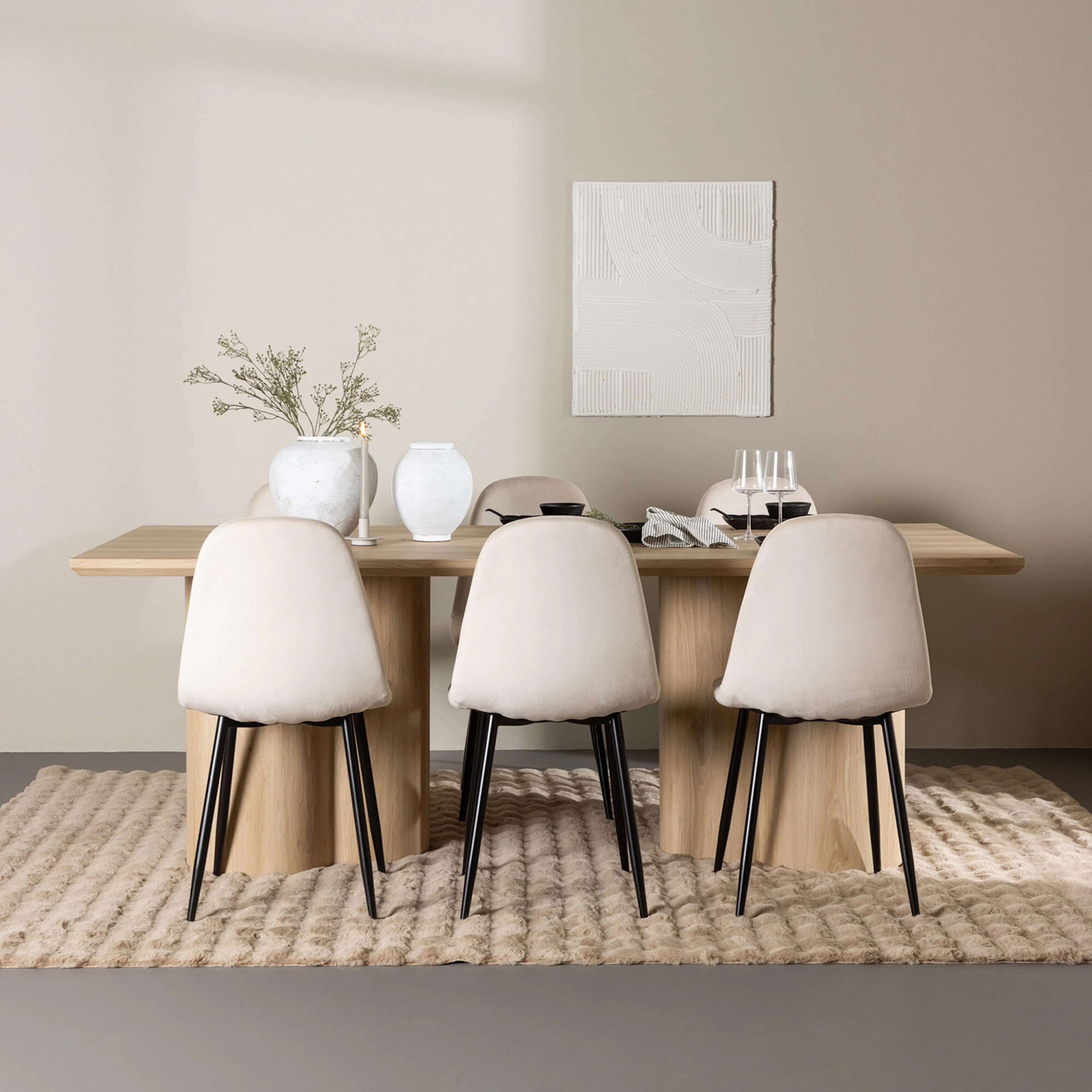 Matgrupp Venture Home Olivia 210 med 6 st Polar Stolar Sammet