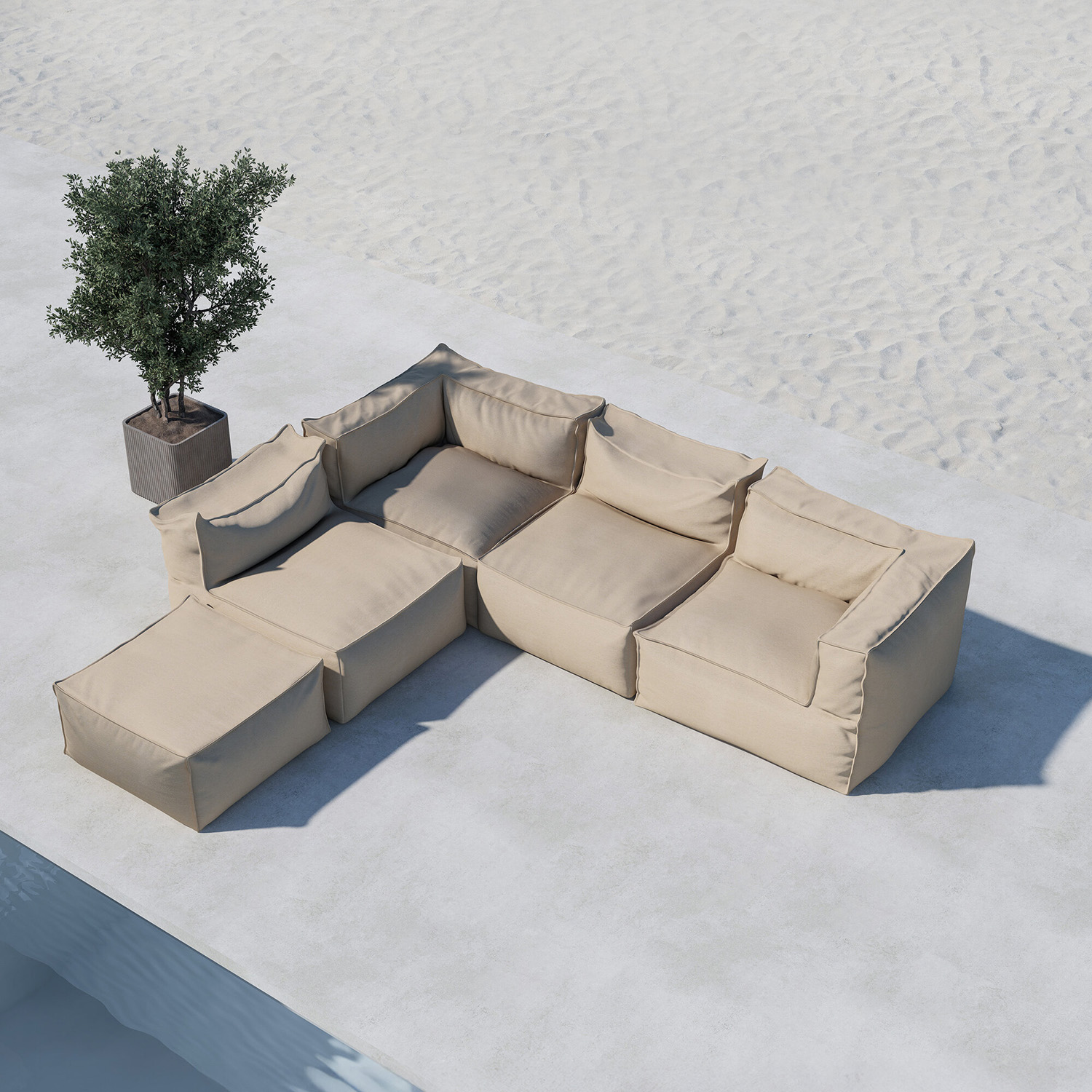 Loungesoffa Venture Home Rambo L-formad Utomhus