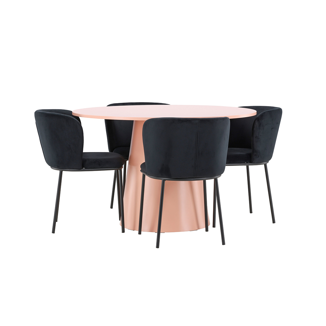 Matgrupp Venture Home Lanzo Ø120 cm med 4st Edina Matstolar