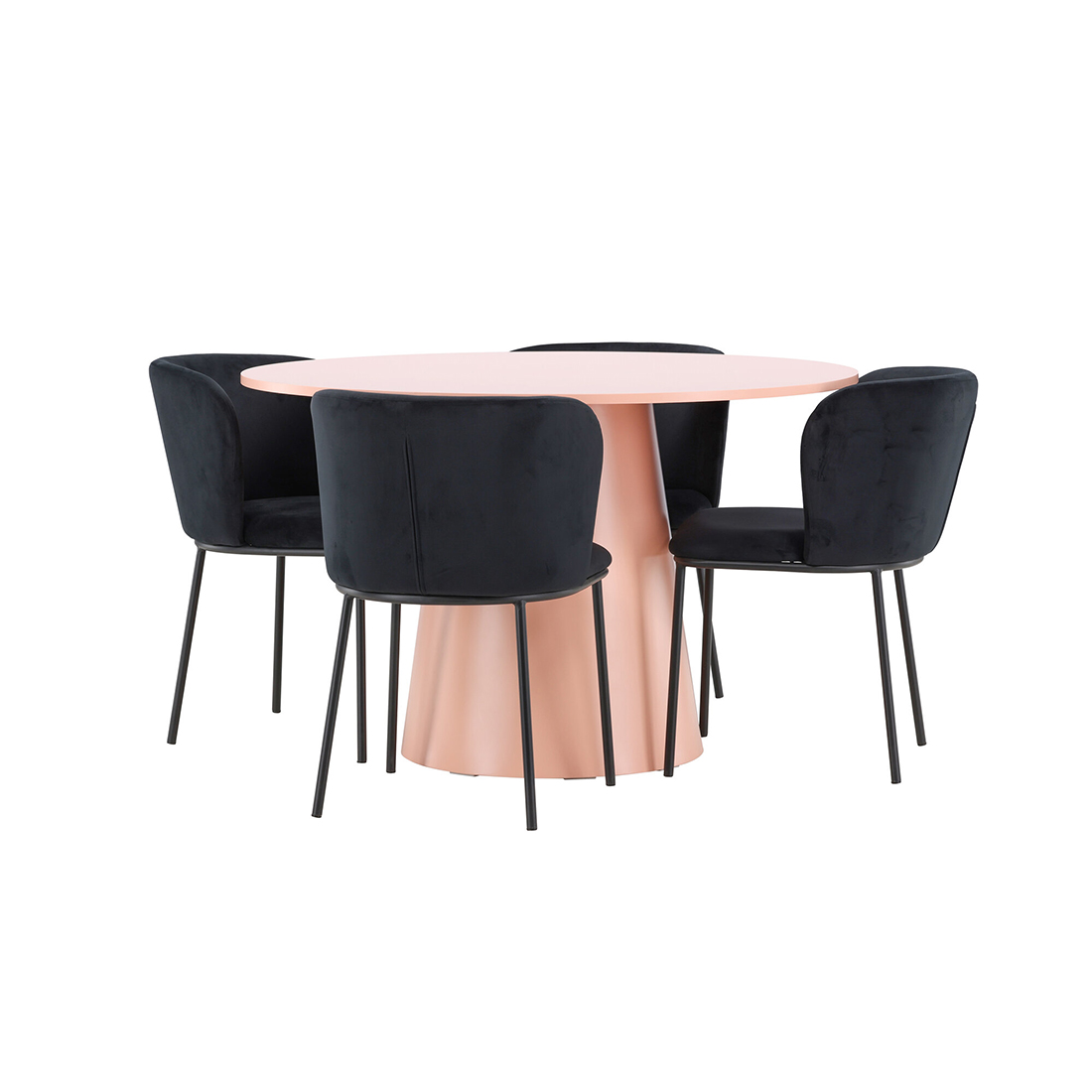 Matgrupp Venture Home Lanzo Ø120 cm med 4st Edina Matstolar