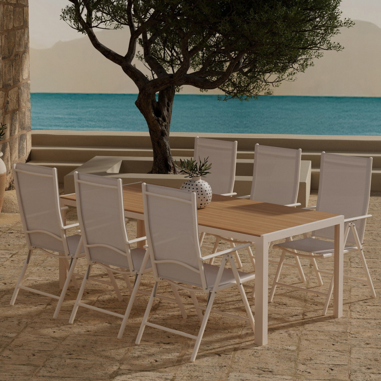 Matgrupp Utomhus Venture Home Break 90x205 cm med 6 st Break Trädgårdsstolar