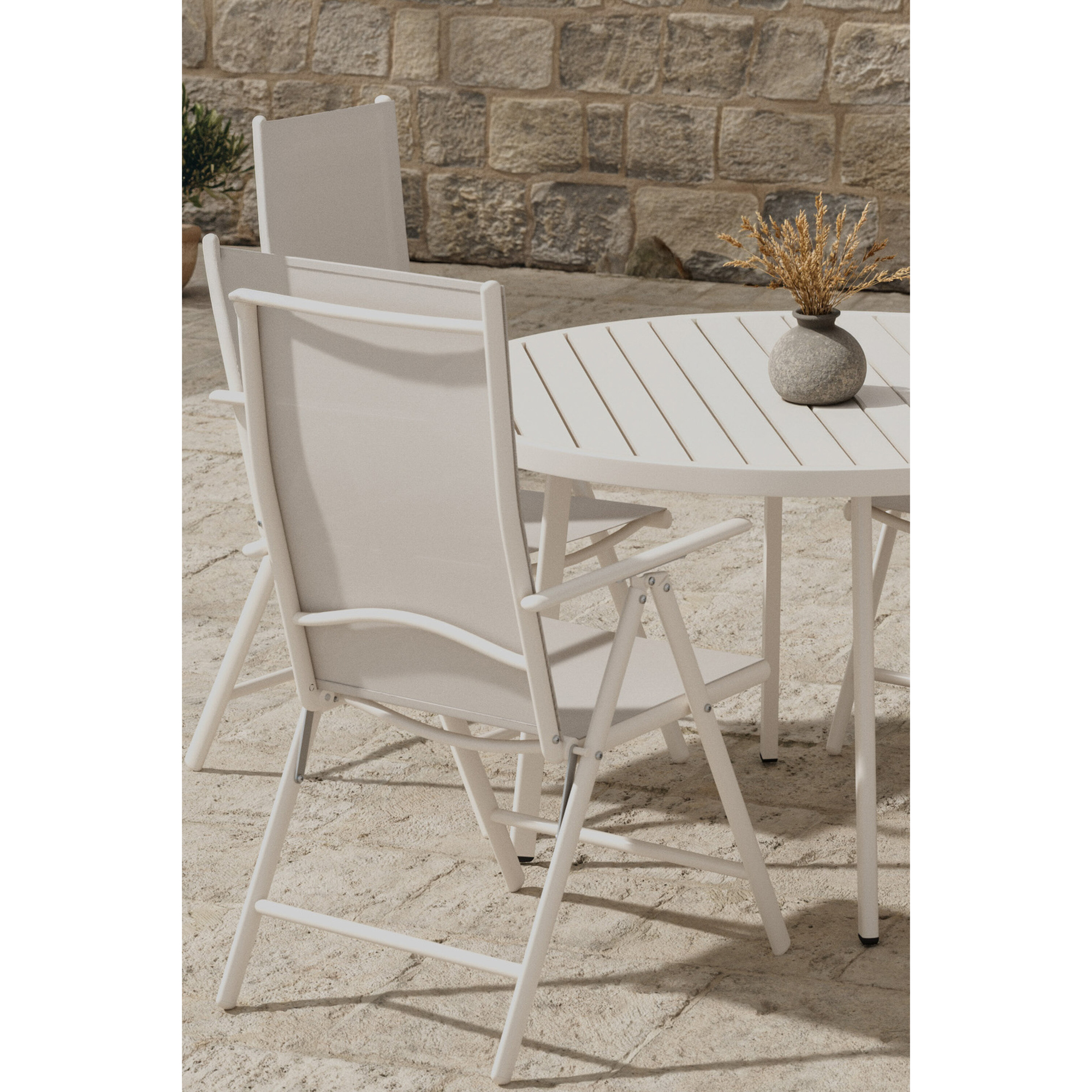 Matgrupp Utomhus Venture Home Giardini Ø120 cm med 4 st Break Trädgårdsstolar