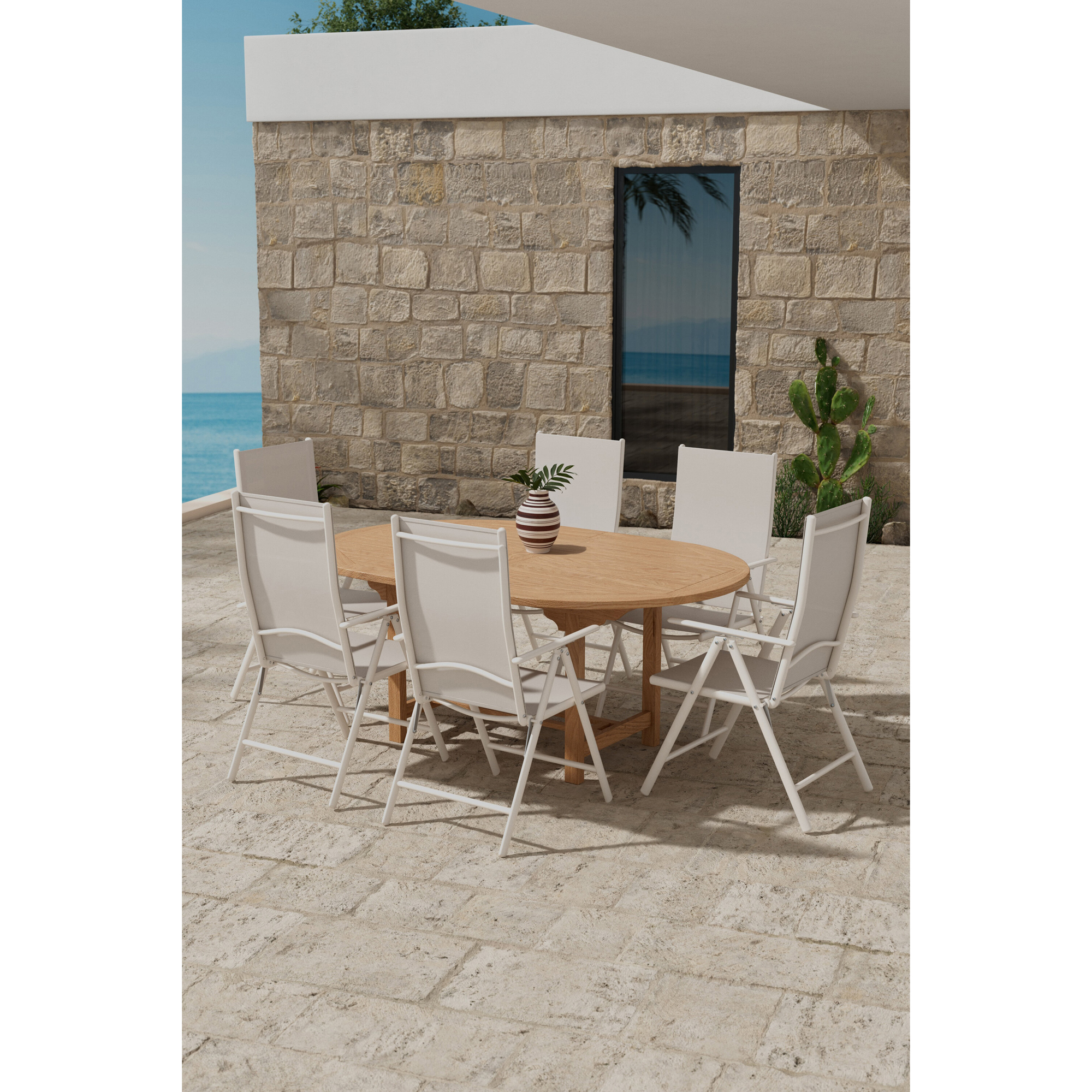 Matgrupp Utomhus Venture Home Kenya 120x180 cm med 6 st Break Trädgårdsstolar