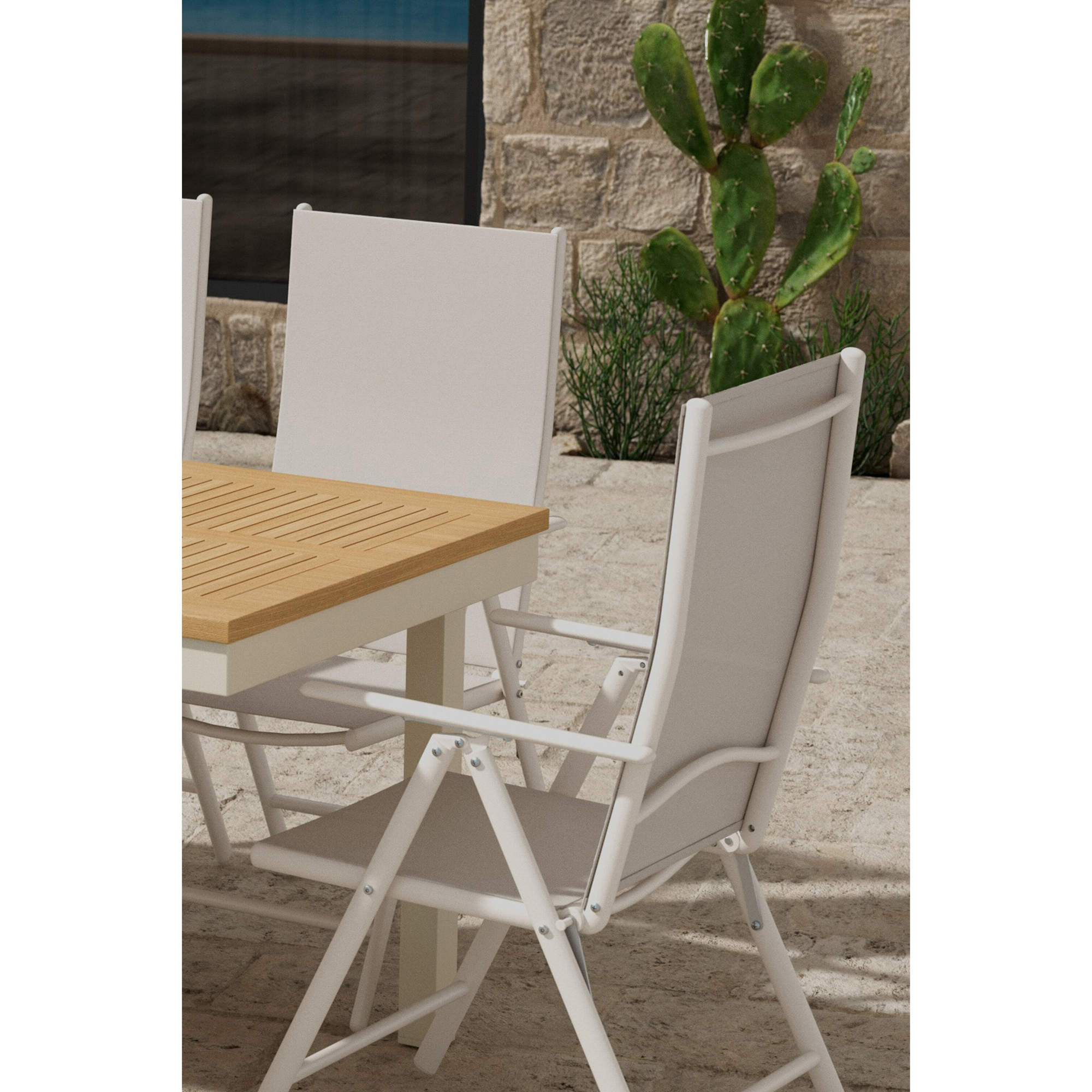 Matgrupp Utomhus Venture Home Panama 90x160 cm med 6 st Break Trädgårdsstolar