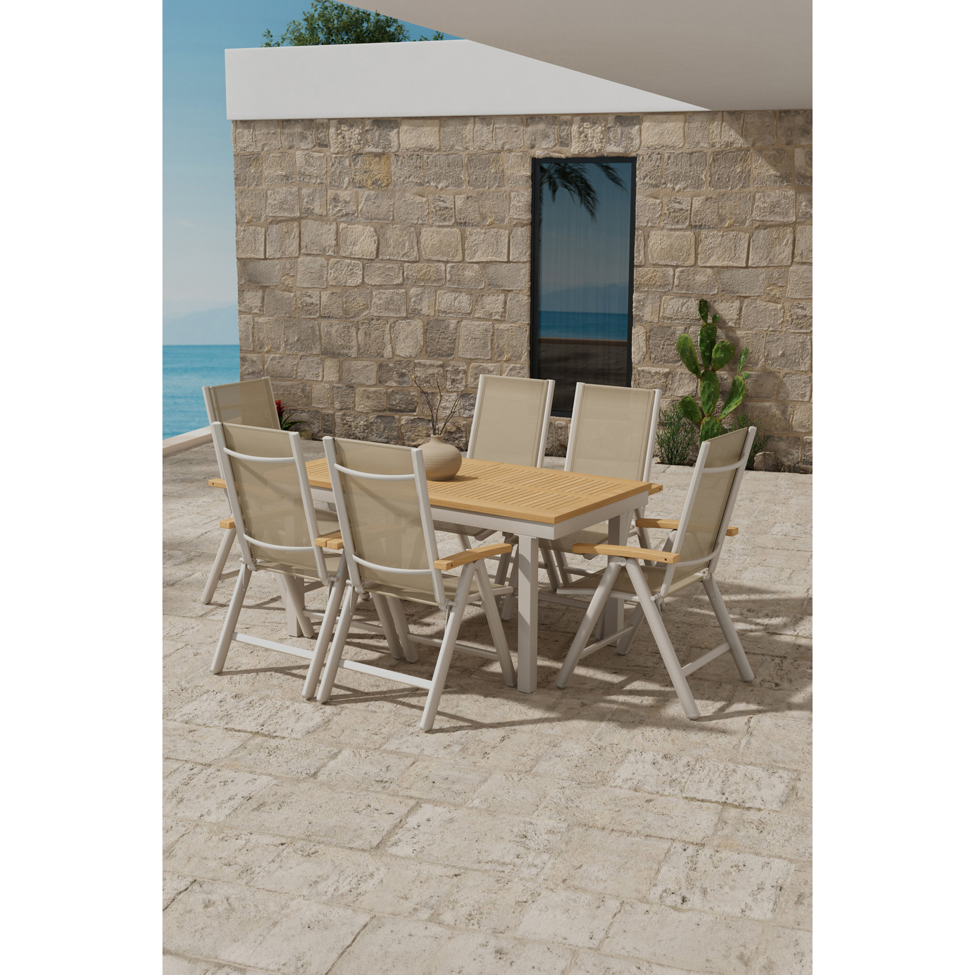 Matgrupp Utomhus Venture Home Panama 90x160 cm med 6 st Panama Trädgårdsstolar