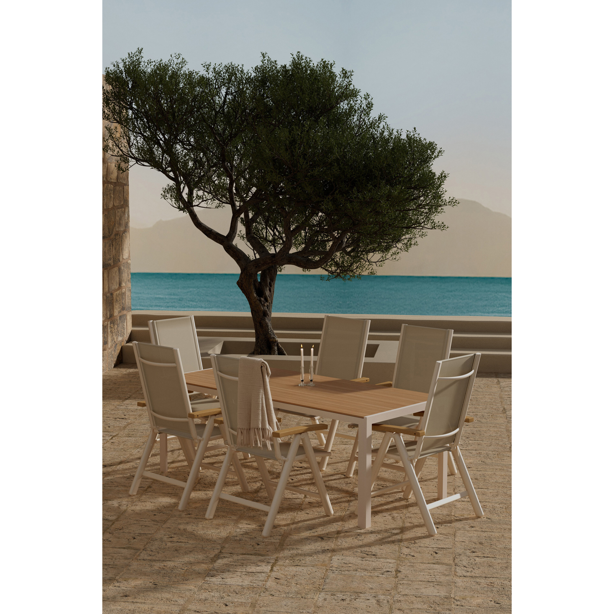 Matgrupp Utomhus Venture Home Break 90x205 cm med 6 st Panama Trädgårdsstolar