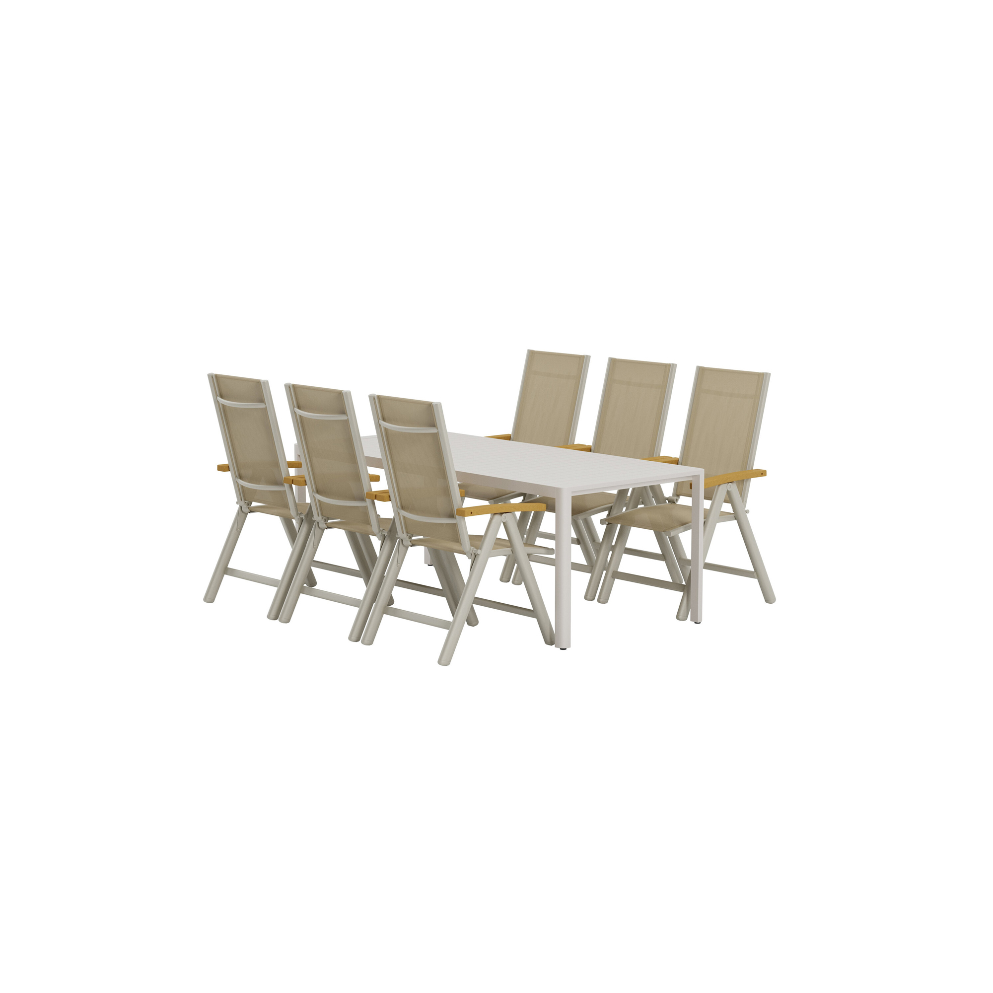 Matgrupp Utomhus Venture Home Giardini 90x200 cm med 6 st Panama Trädgårdsstolar