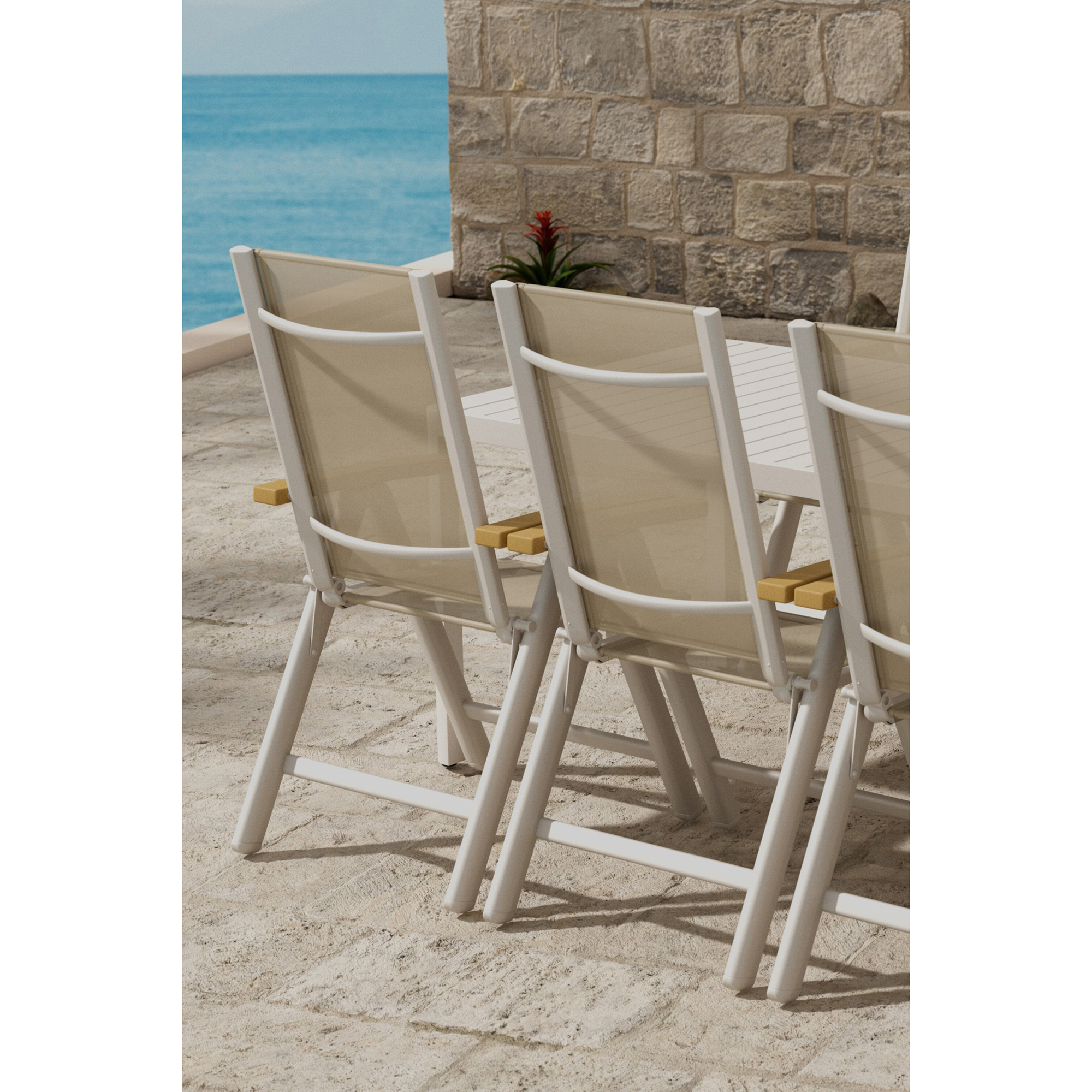 Matgrupp Utomhus Venture Home Giardini 90x200 cm med 6 st Panama Trädgårdsstolar