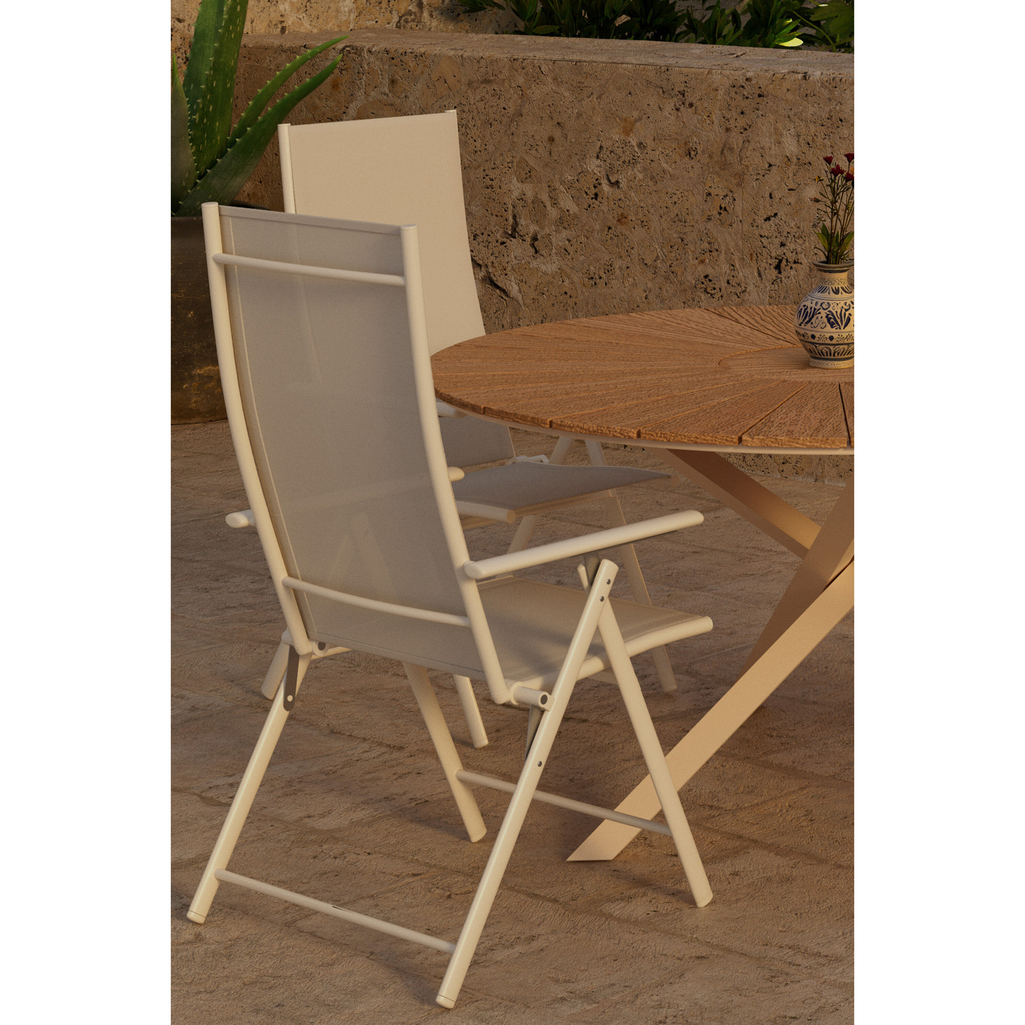 Matgrupp Utomhus Venture Home Mexico Ø140 cm med 4 st Levanzo Trädgårdsstolar