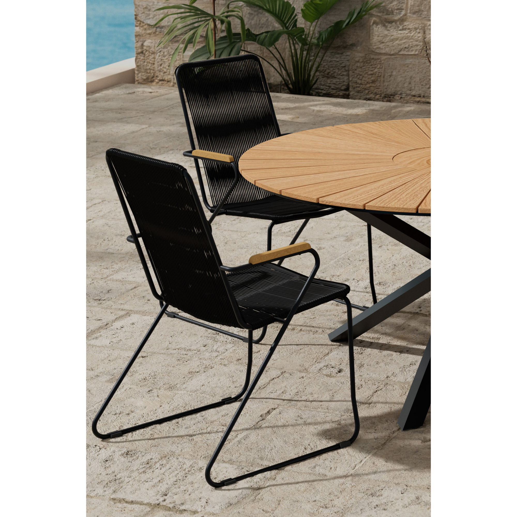 Matgrupp Utomhus Venture Home Mexico Ø140 cm med 4 st Bois Trädgårdsstolar