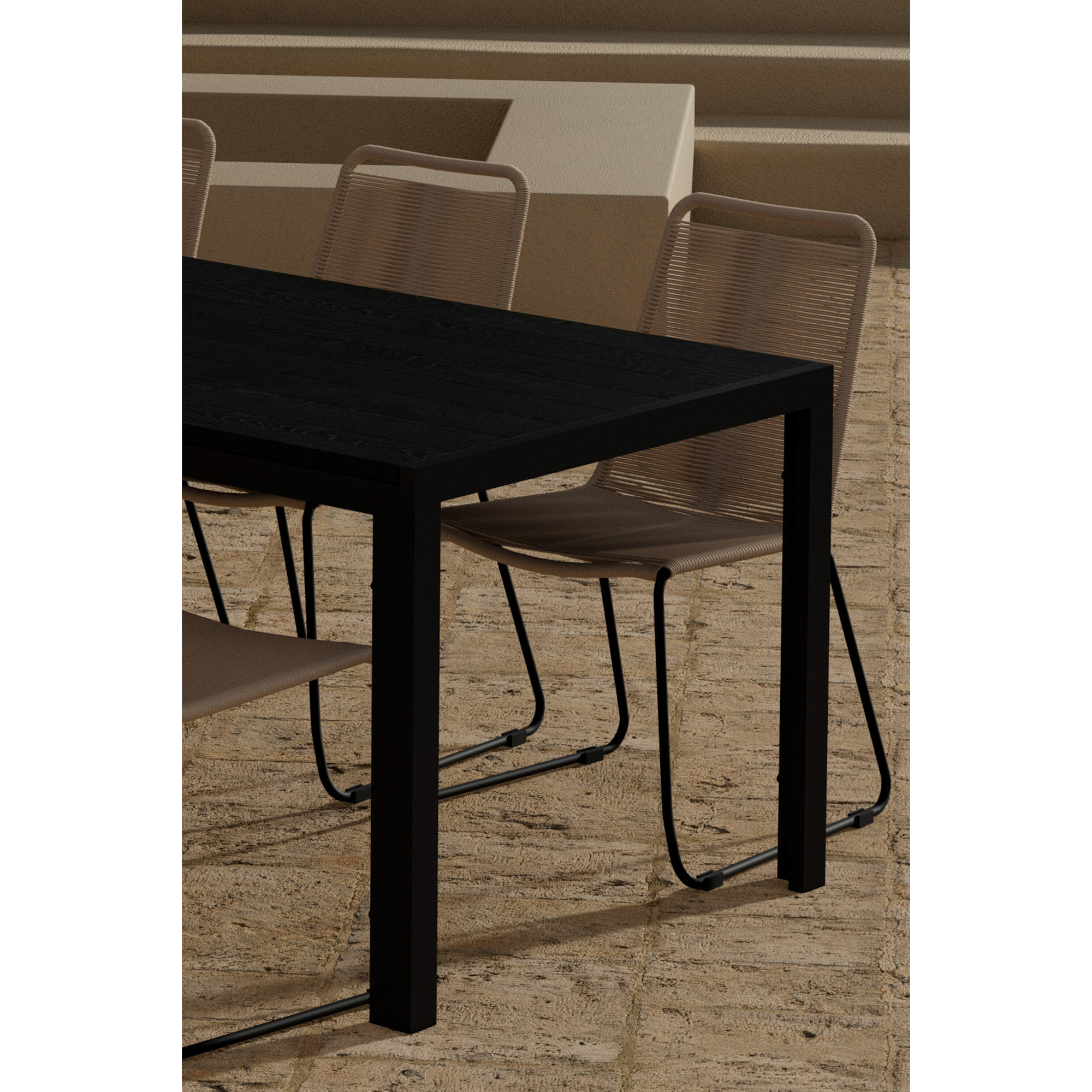 Matgrupp Utomhus Venture Home Mirko 90x205 cm med 6 st Lindos Trädgårdsstolar