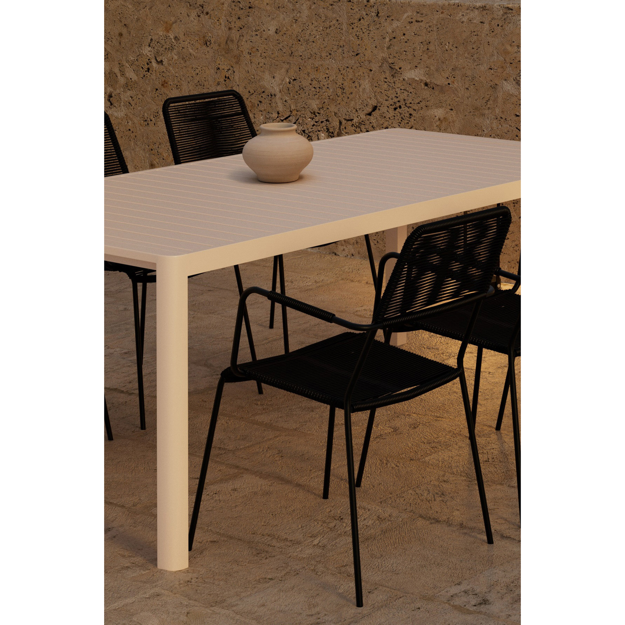 Matgrupp Utomhus Venture Home Giardini 90x200 cm med 6 st Lindos Trädgårdsstolar