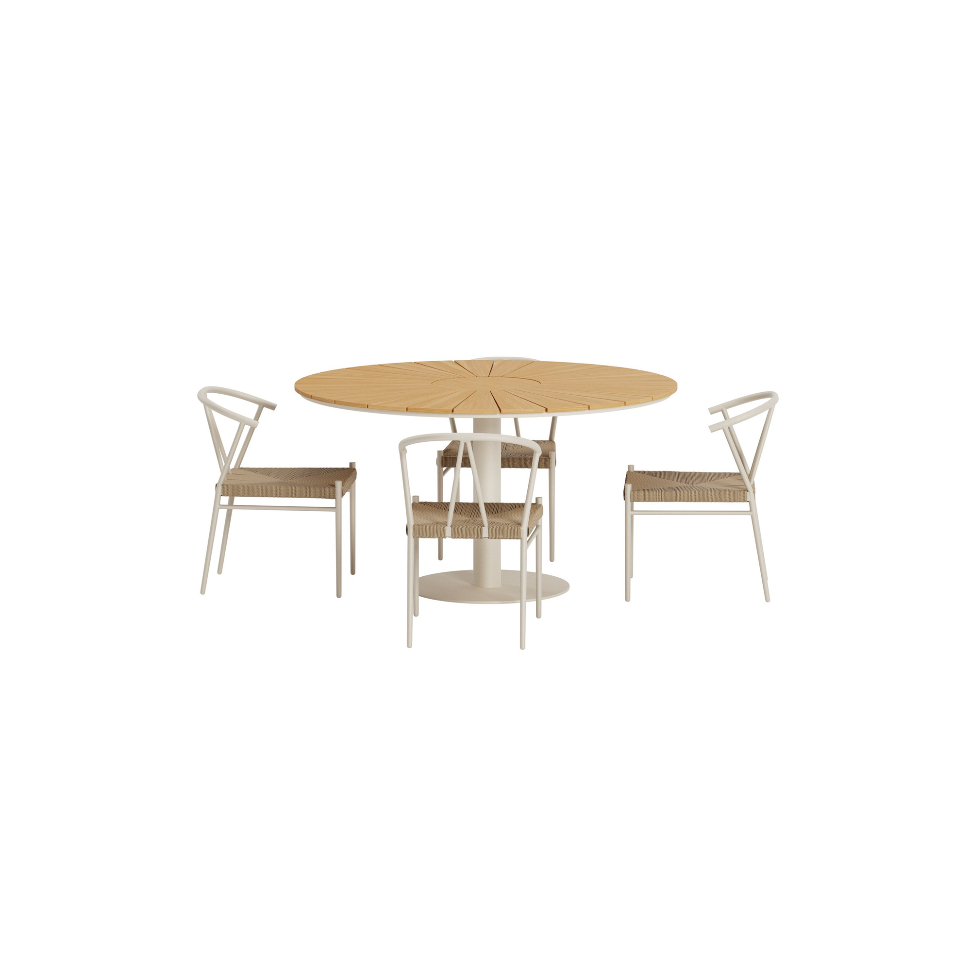 Matgrupp Utomhus Venture Home Croft Ø120 cm med 4 st Alfons Trädgårdsstolar