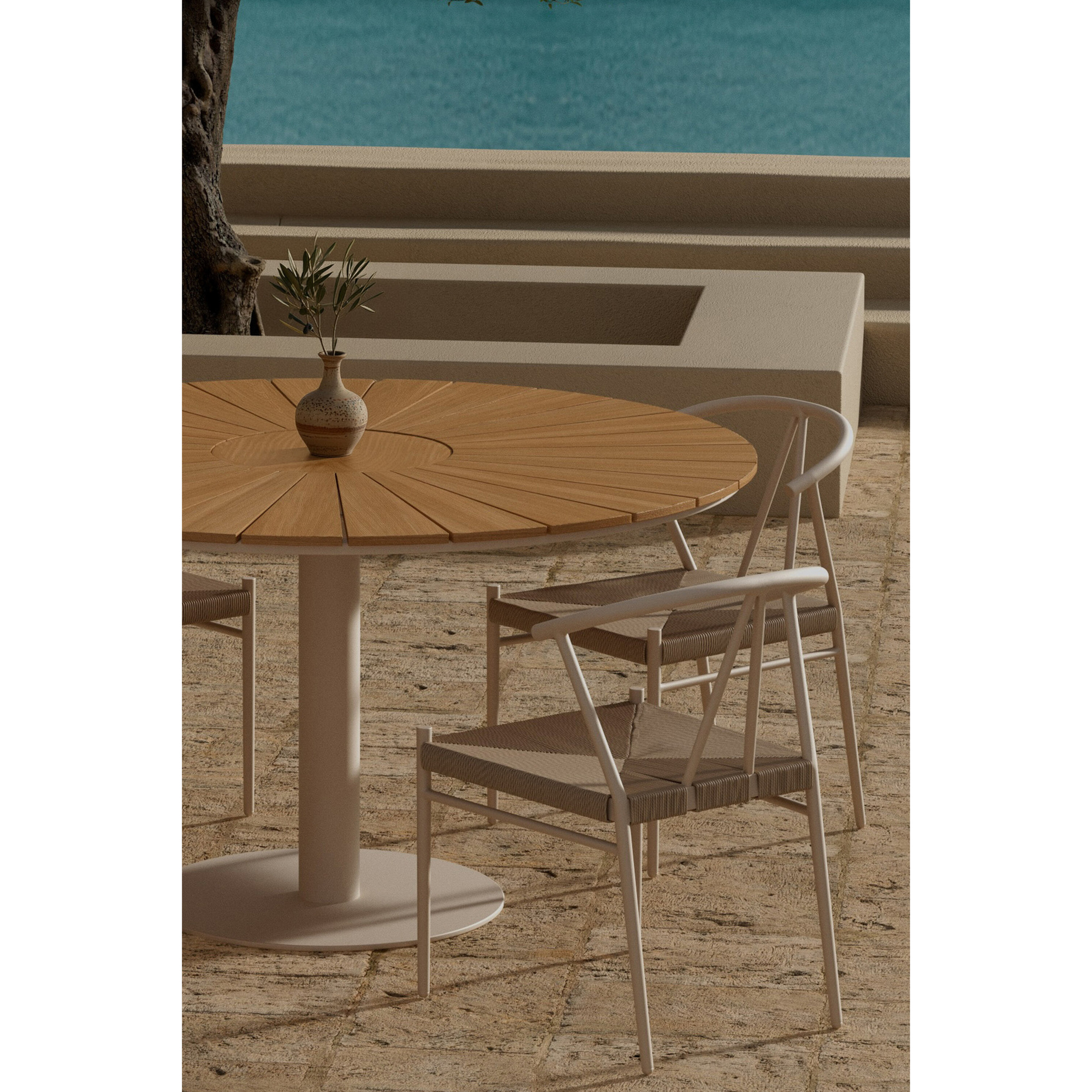 Matgrupp Utomhus Venture Home Croft Ø120 cm med 4 st Alfons Trädgårdsstolar