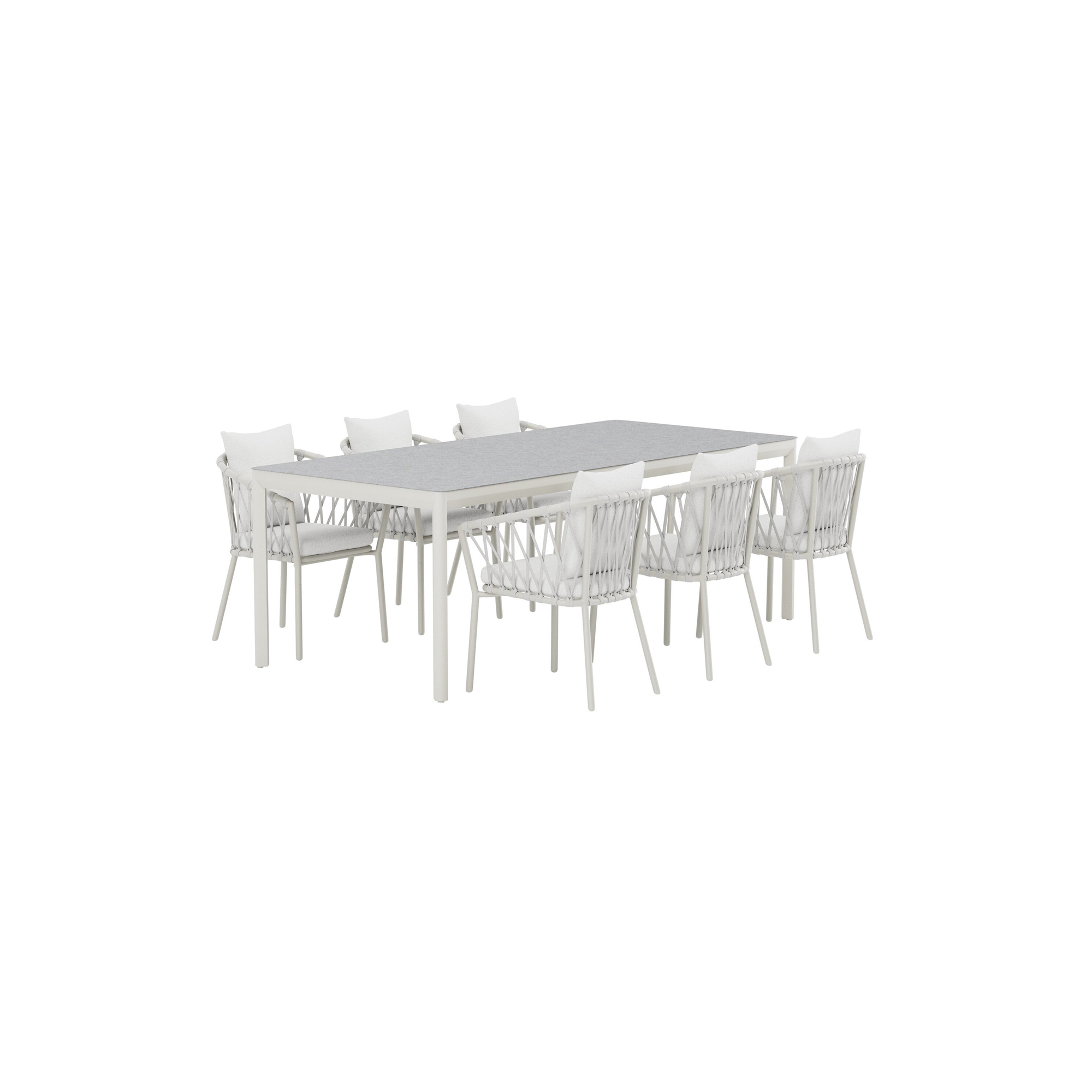 Matgrupp Utomhus Venture Home Lino 100x220 cm med 6 st Linos Trädgårdsstolar