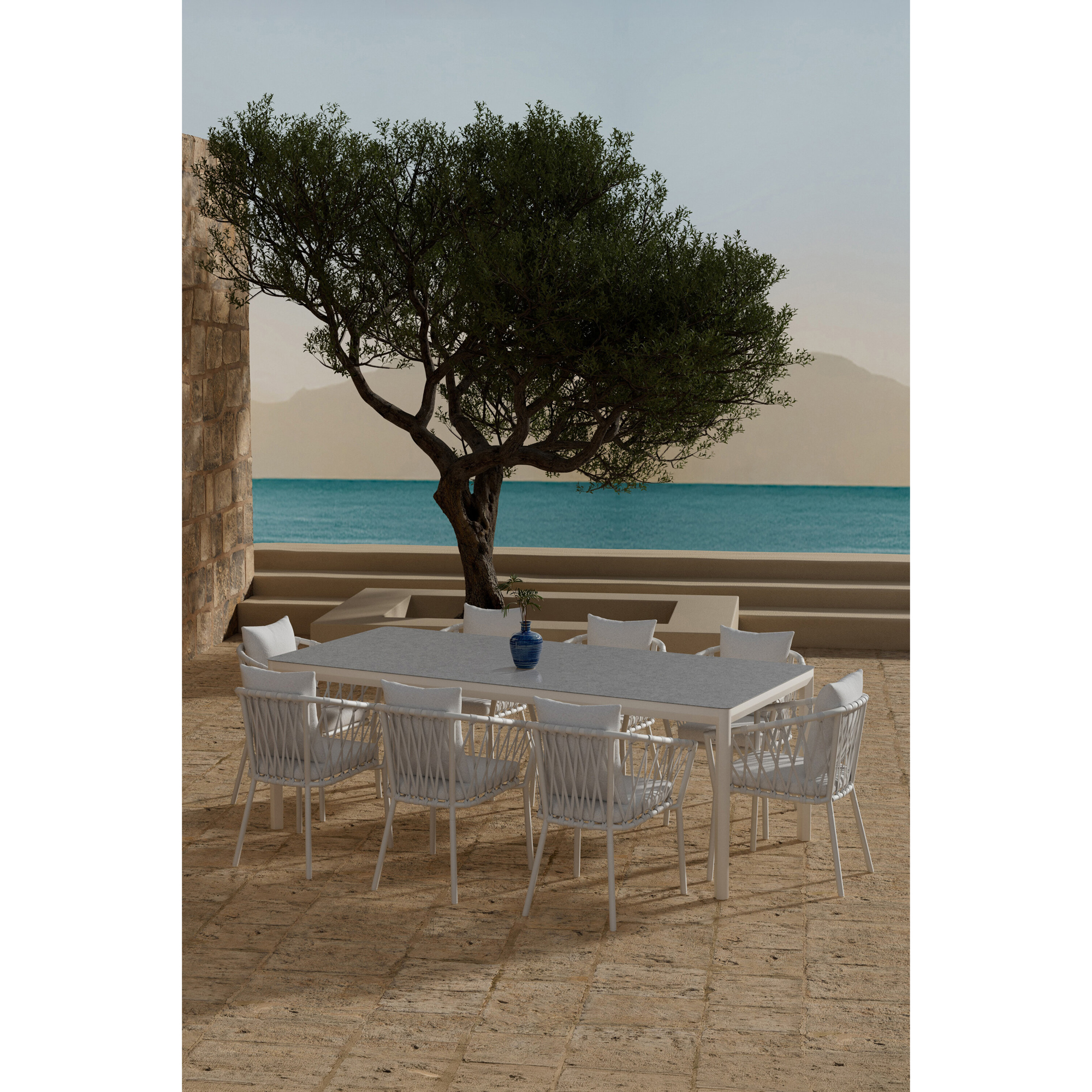 Matgrupp Utomhus Venture Home Lino 100x220 cm med 6 st Linos Trädgårdsstolar