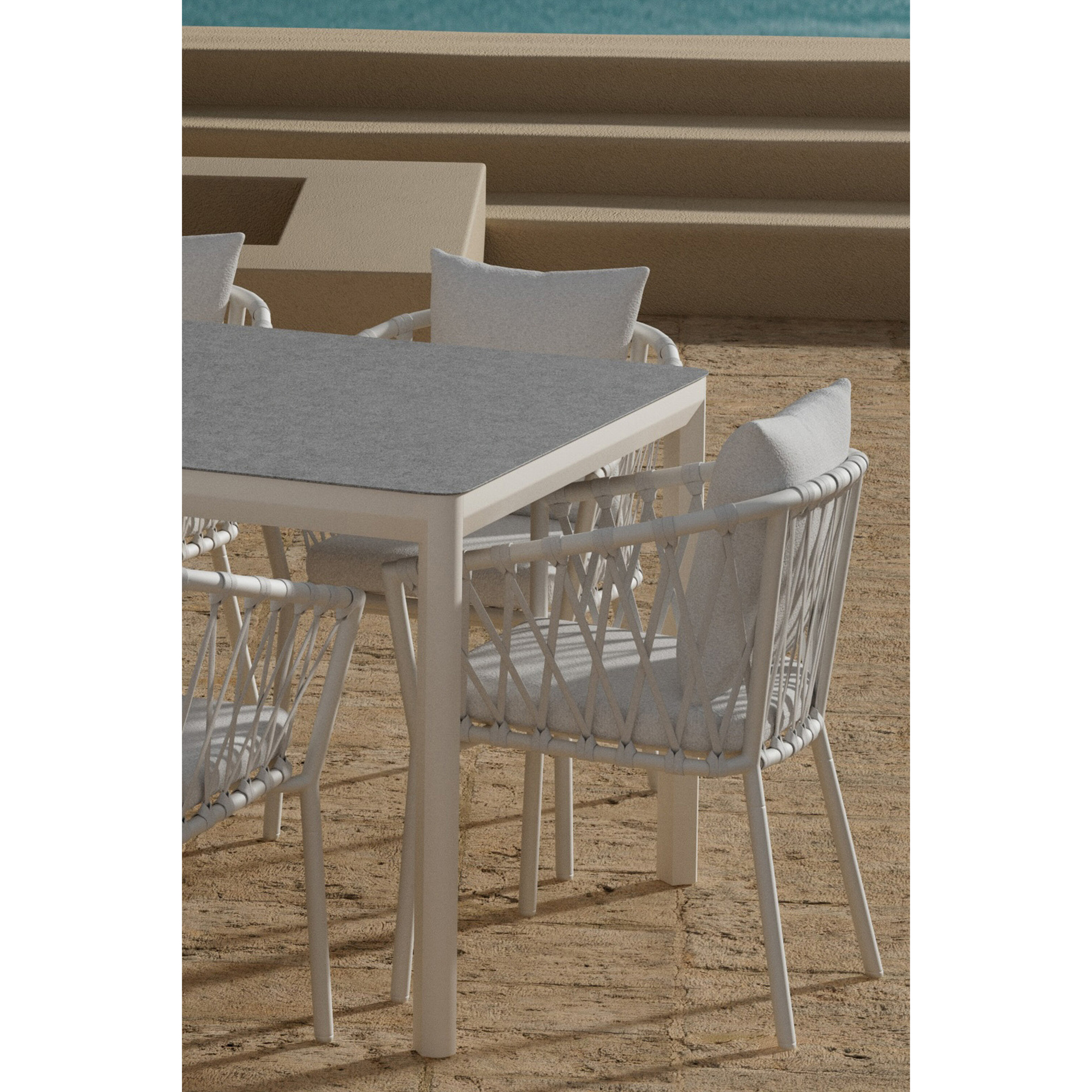 Matgrupp Utomhus Venture Home Lino 100x220 cm med 6 st Linos Trädgårdsstolar