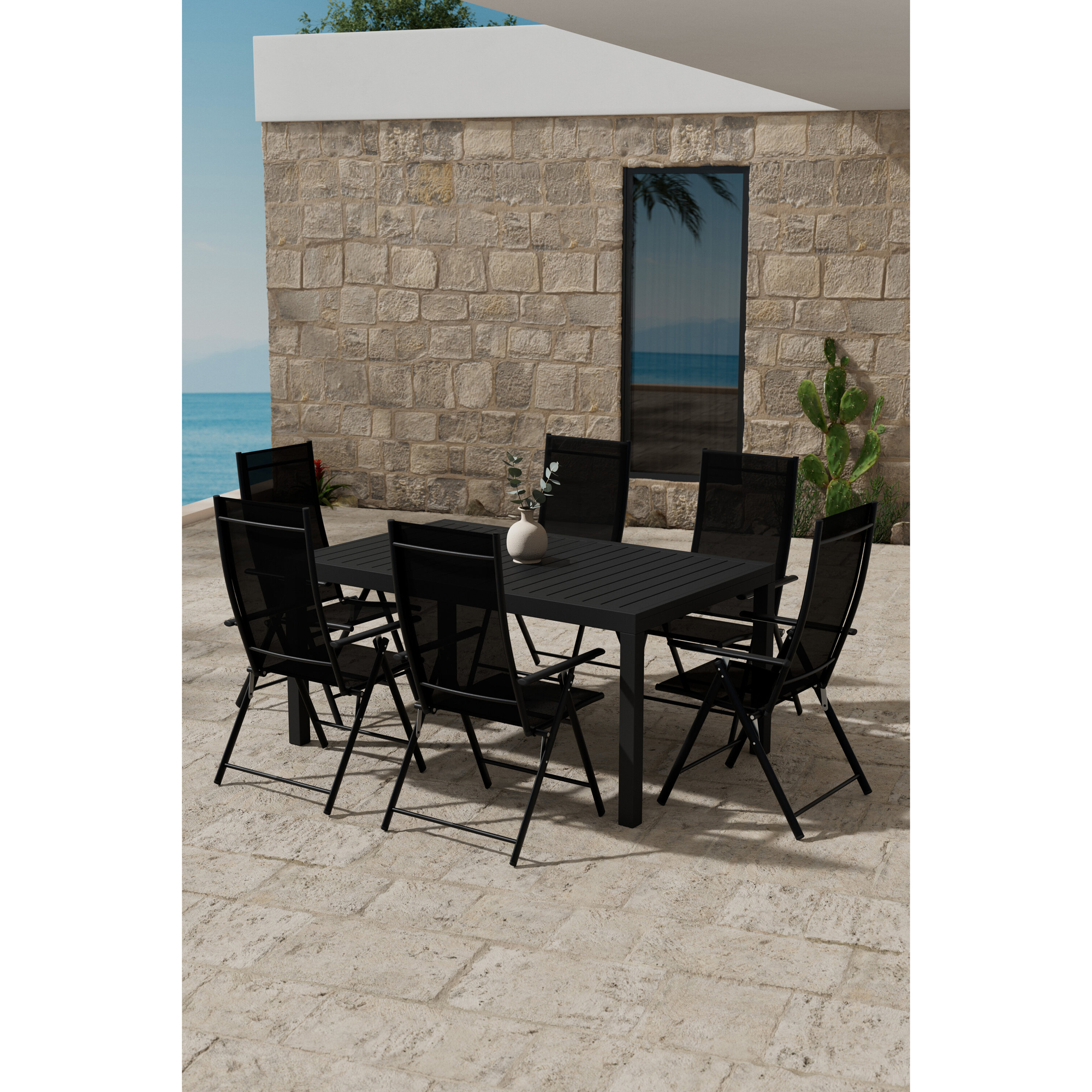 Matgrupp Utomhus Venture Home Capo 100x160 cm med 6 st Levanzo Trädgårdsstolar