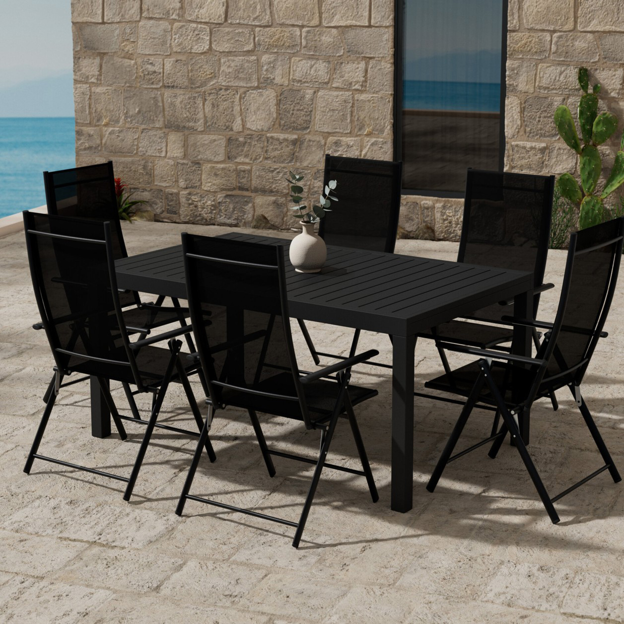 Matgrupp Utomhus Venture Home Capo 100x160 cm med 6 st Levanzo Trädgårdsstolar