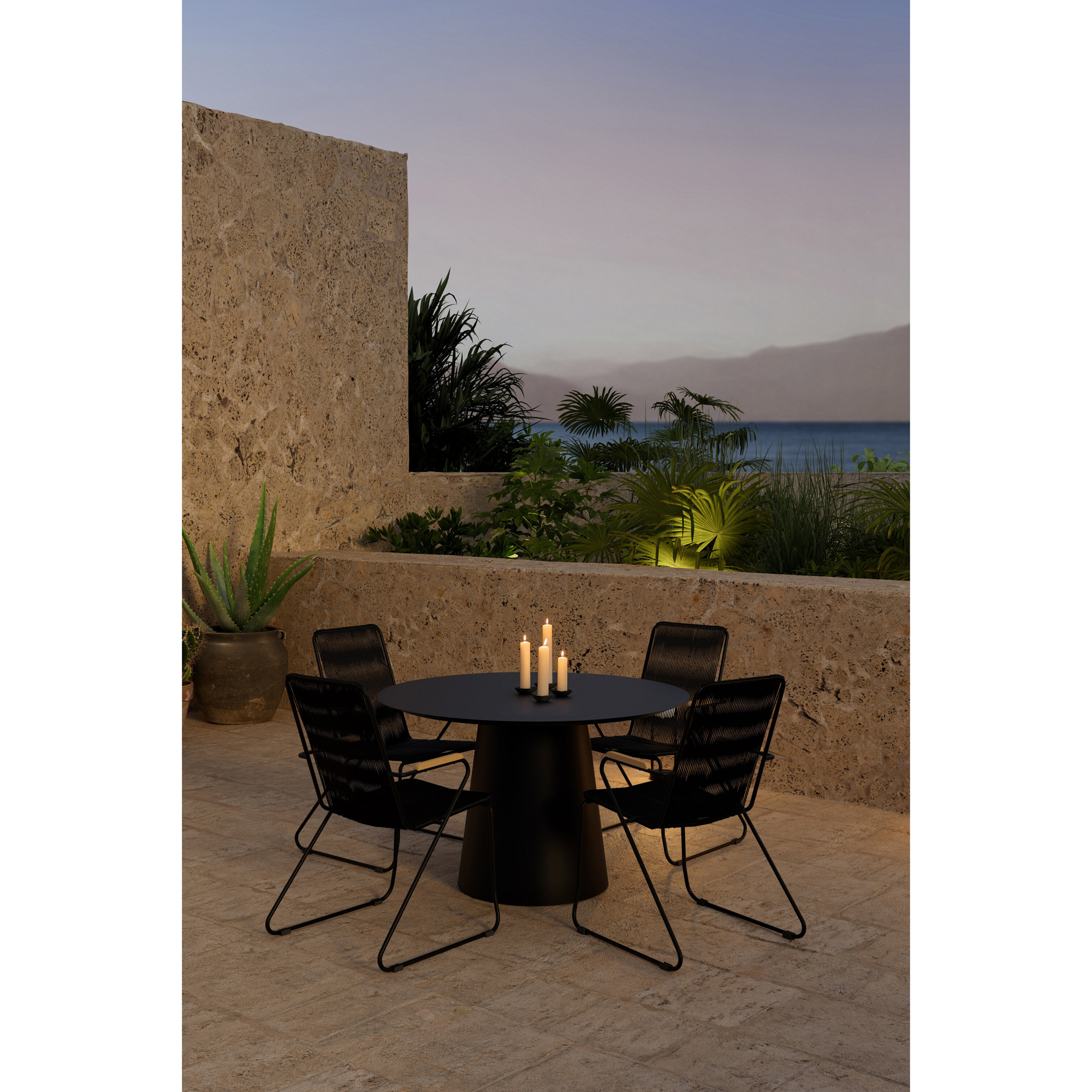 Matgrupp Utomhus Venture Home Lanzo Ø120 cm med 4 st Bois Trädgårdsstolar