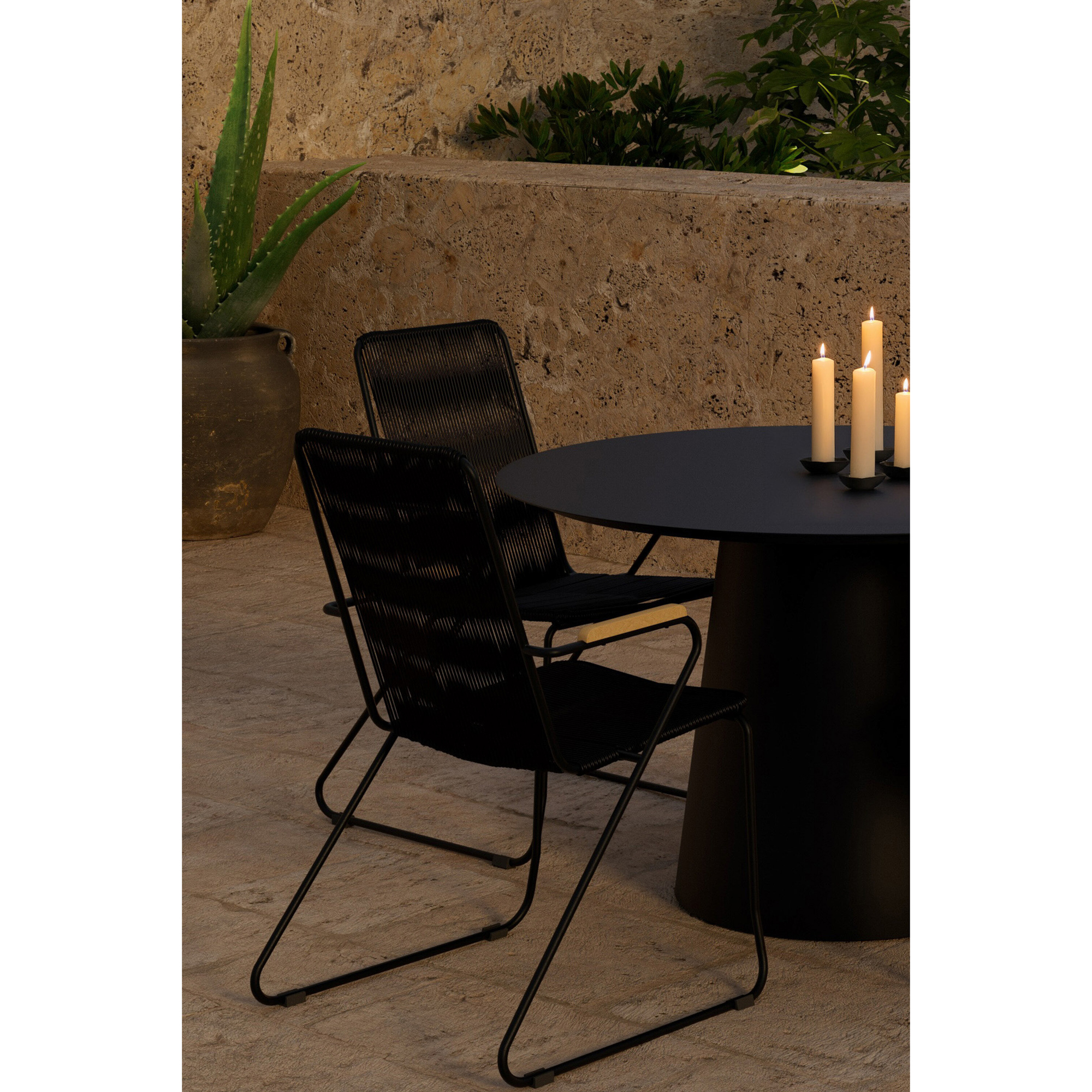 Matgrupp Utomhus Venture Home Lanzo Ø120 cm med 4 st Bois Trädgårdsstolar