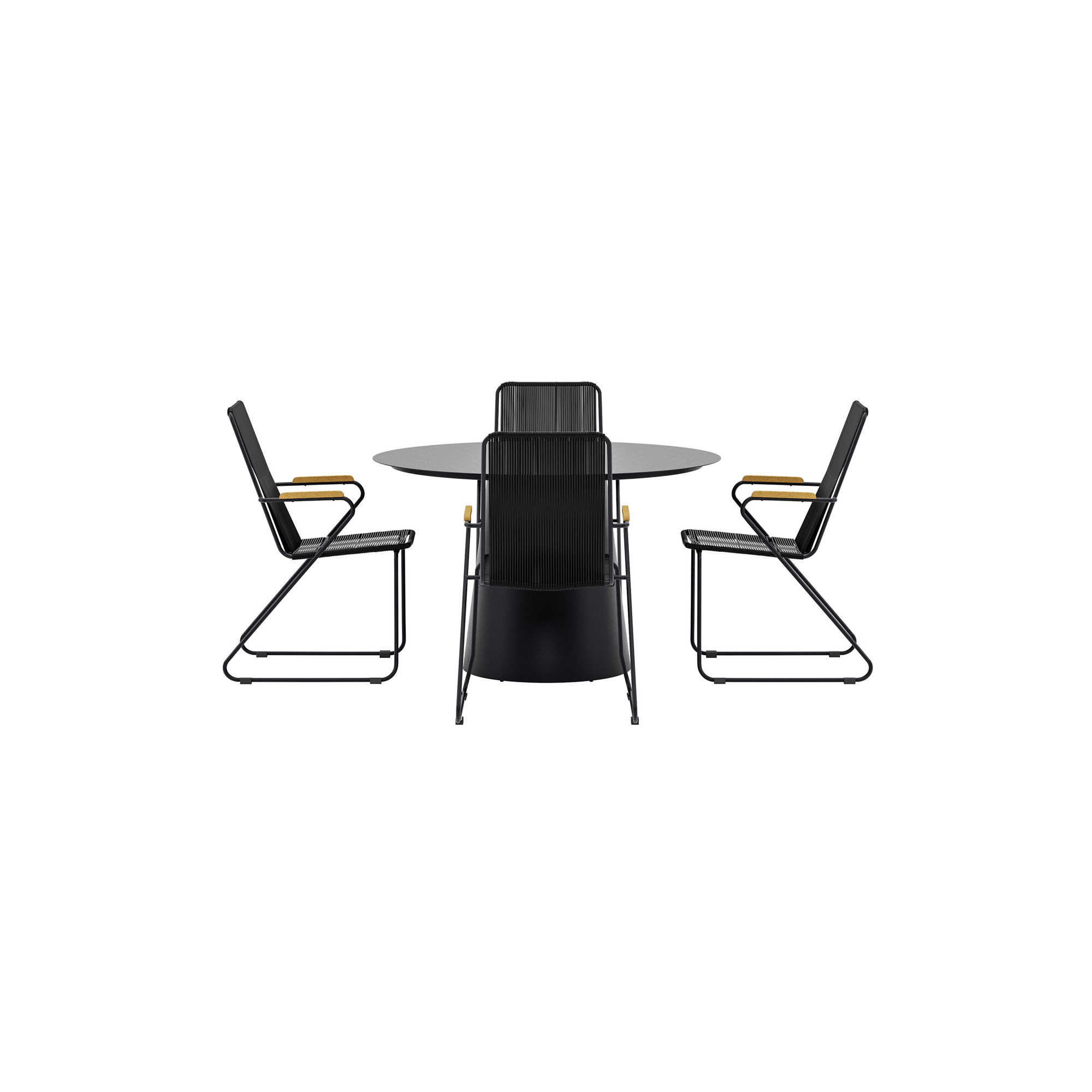 Matgrupp Utomhus Venture Home Lanzo Ø120 cm med 4 st Bois Trädgårdsstolar