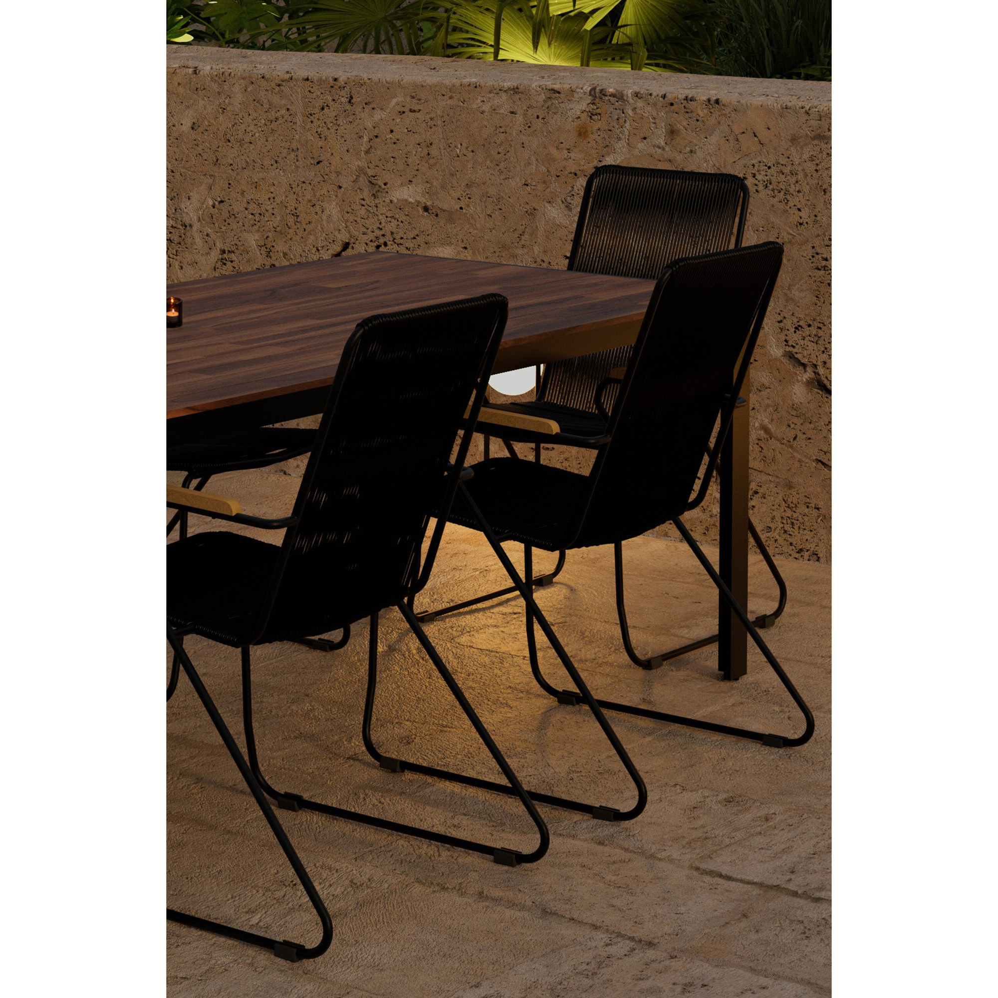 Matgrupp Utomhus Venture Home Bois 90x205 cm med 6 st Bois Trädgårdsstolar