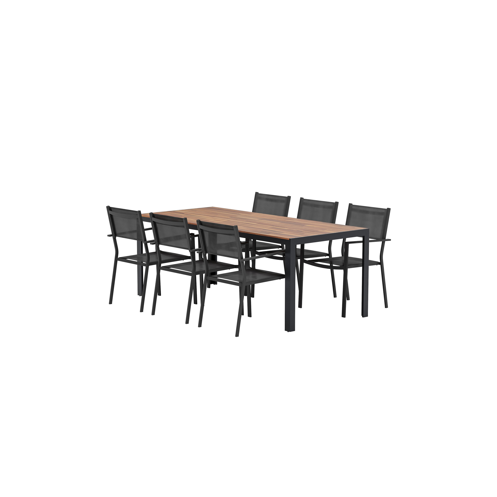 Matgrupp Utomhus Venture Home Bois 90x205 cm med 6 st Copacabana Trädgårdsstolar