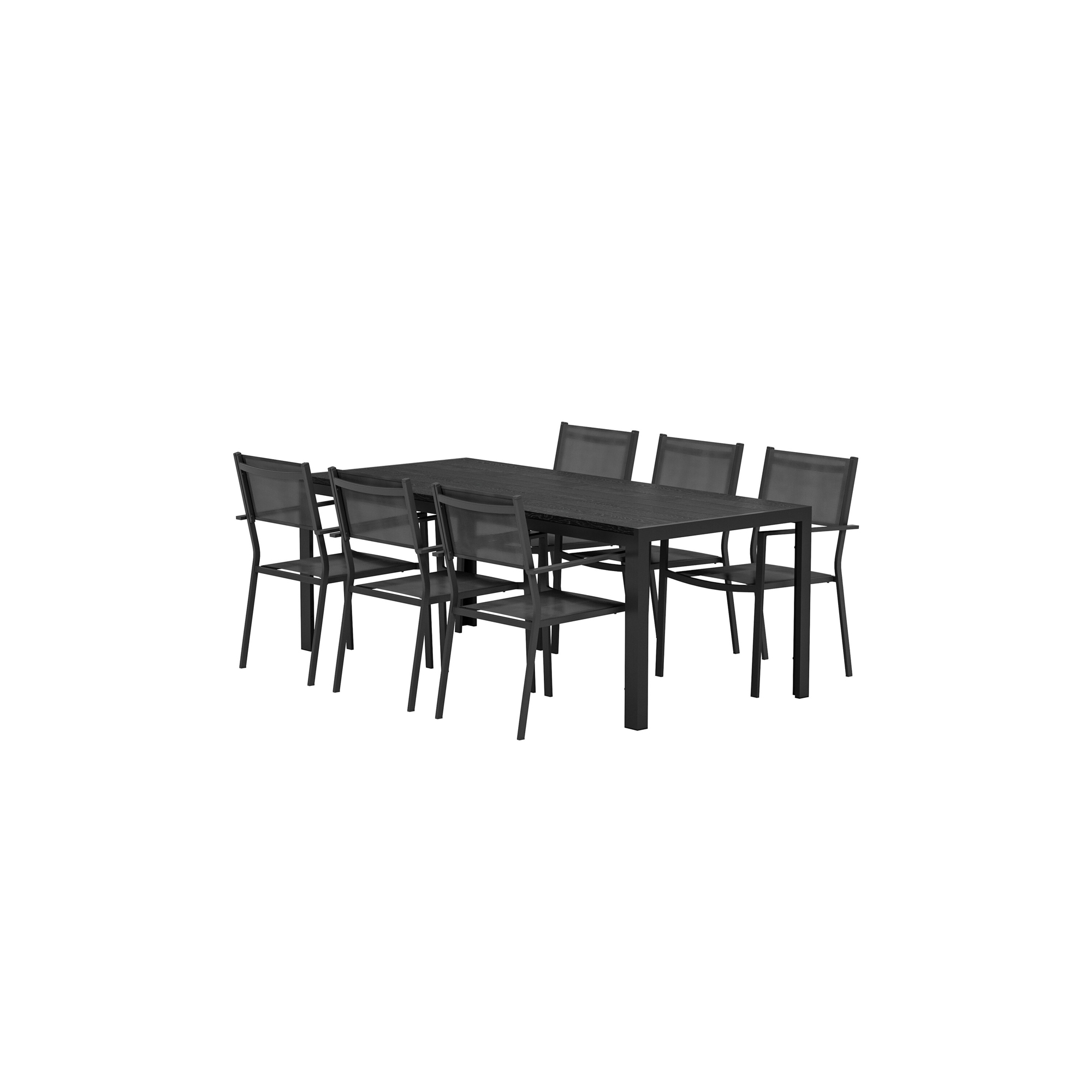 Matgrupp Utomhus Venture Home Mirko 90x205 cm med 6 st Copacabana Trädgårdsstolar