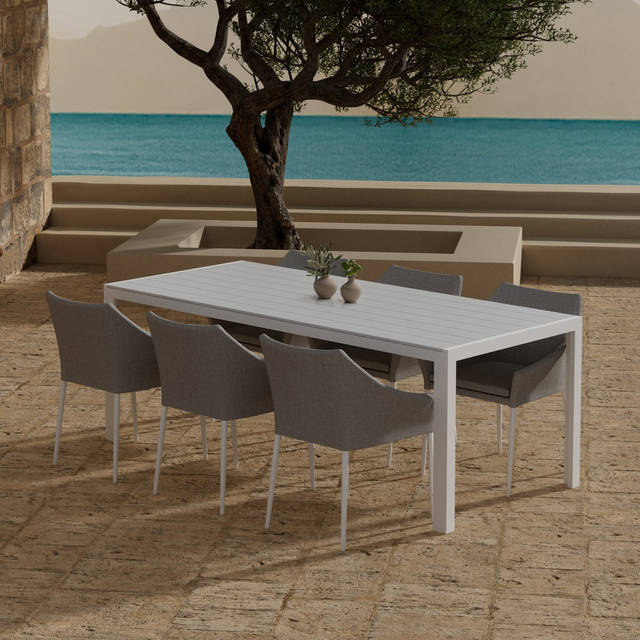 Matgrupp Utomhus Venture Home Break 90x205 cm med 6 st Spoga Trädgårdsstolar