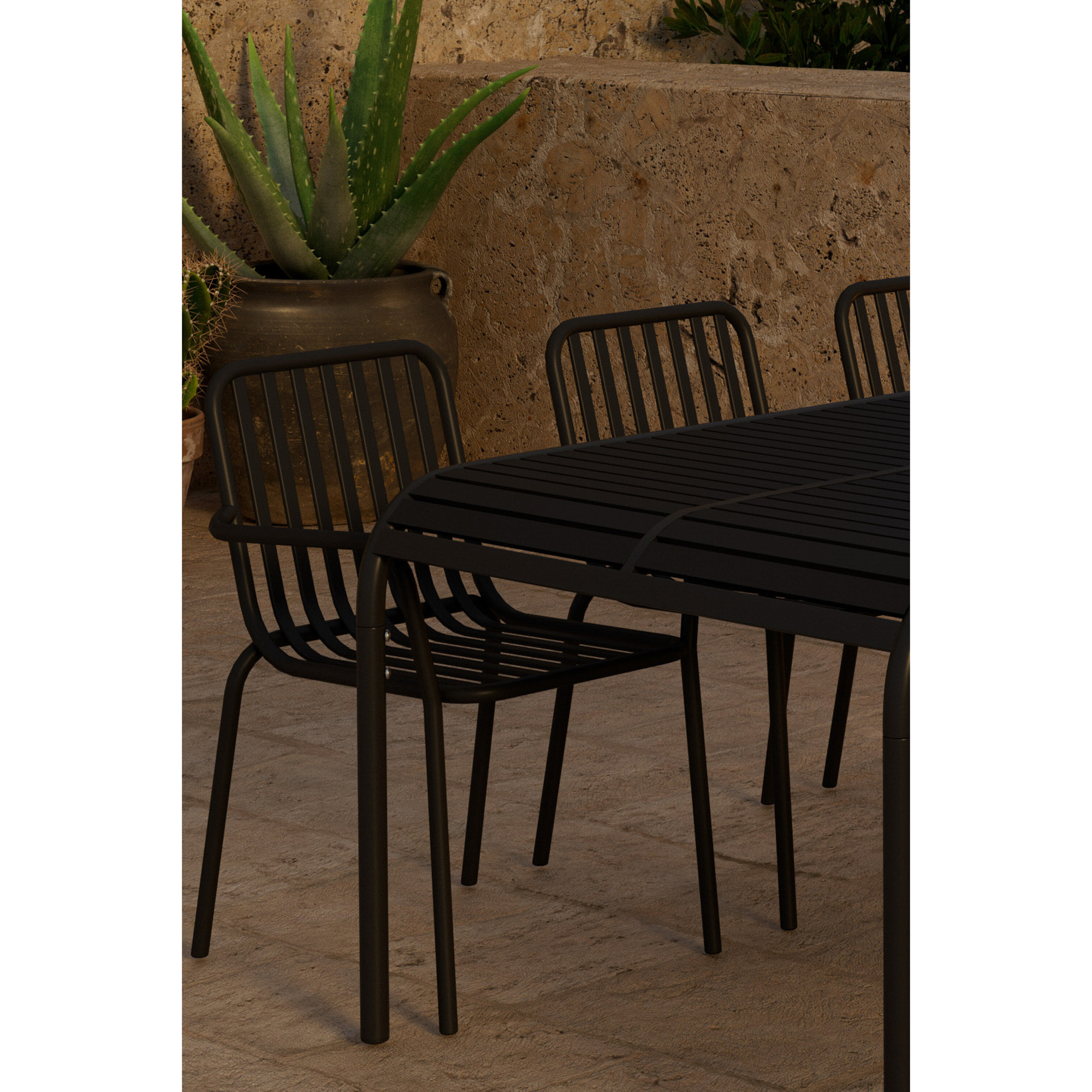 Matgrupp Utomhus Venture Home Borneo 100x200 cm med 6 st Peking Trädgårdsstolar