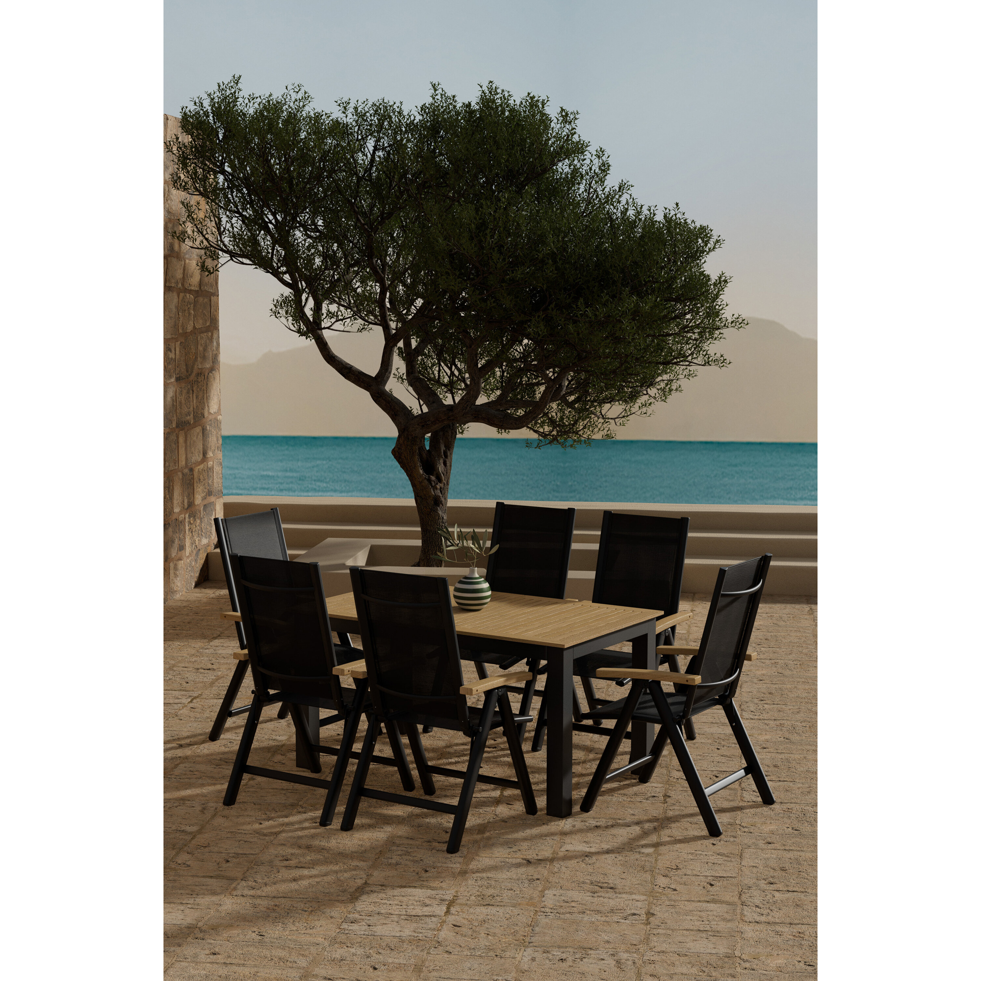 Matgrupp Utomhus Venture Home Panama 90x150 cm med 6 st Panama Trädgårdsstolar