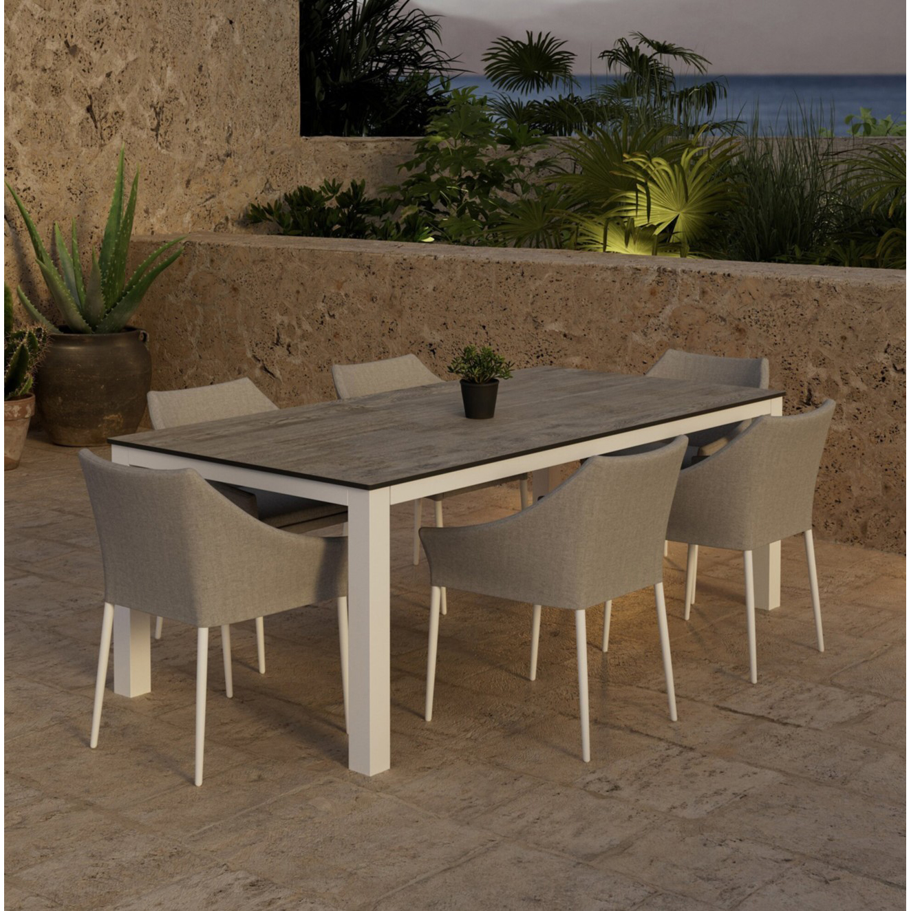 Matgrupp Utomhus Venture Home Llama 100x205 cm med 6 st Spoga Trädgårdsstolar