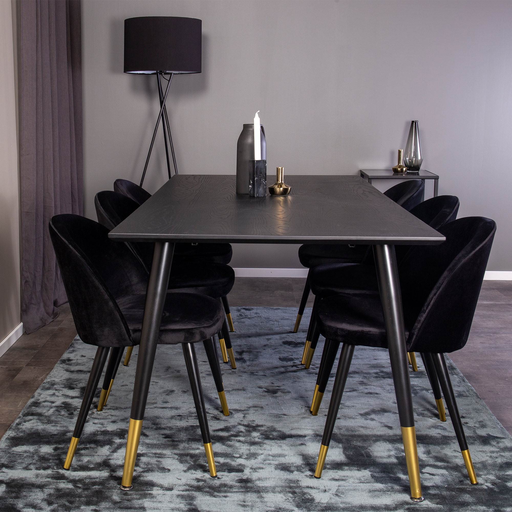 Matgrupp Venture Home Dipp med 6 Velvet Stolar