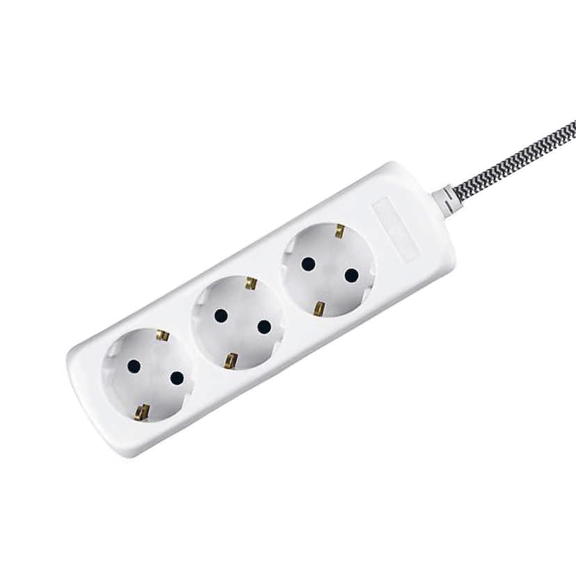 Grenuttag PR Home 3-Vägs Svartvit 2 m Vit