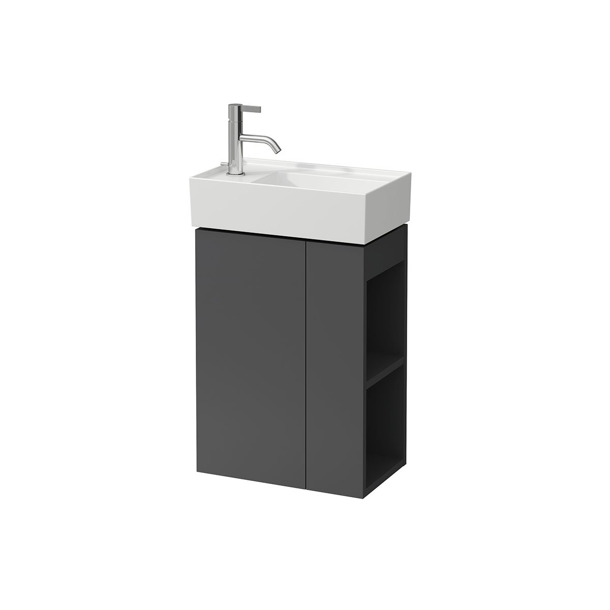 Tvättställsskåp Laufen Kartell med En Lucka och Öppen Avställningsyta