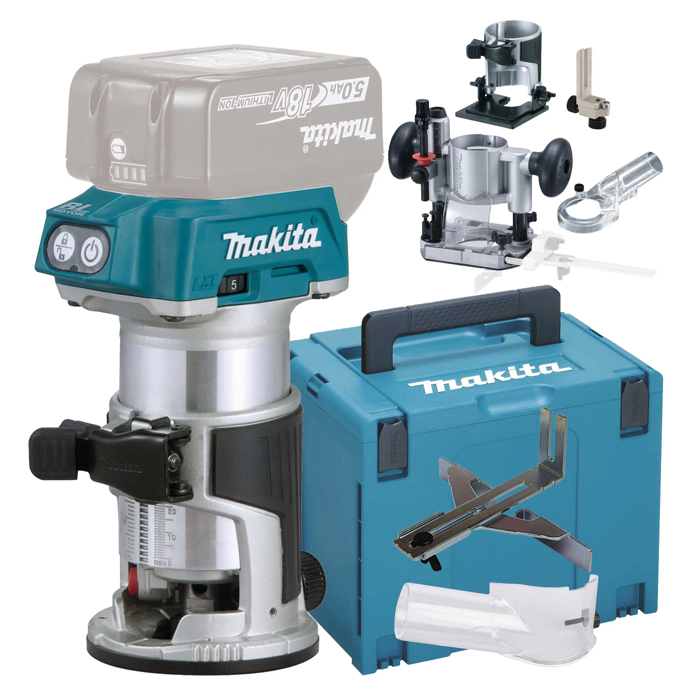 Handöverfräs Makita LXT DRT50ZJX5 utan Batteri