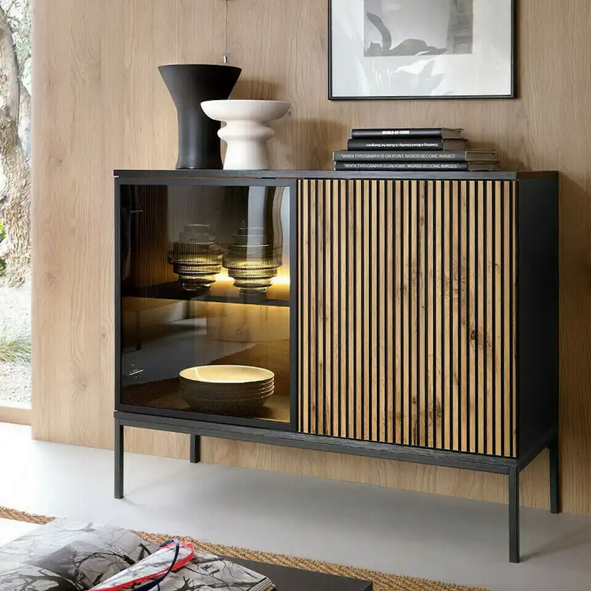 Vitrinskåp Scandinavian Choice Klinkerville med Belysning 104x83x39 cm