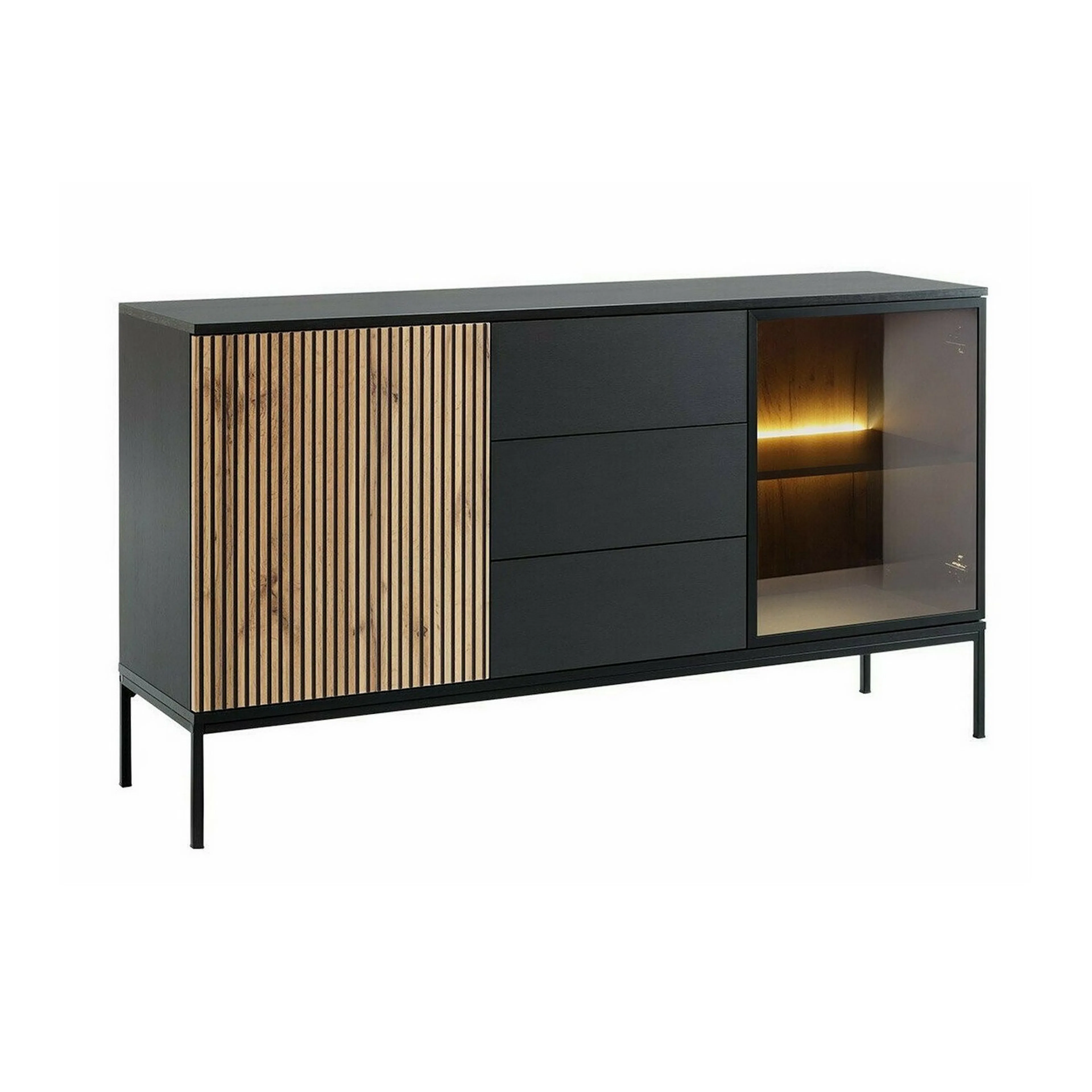 Vitrinskåp Scandinavian Choice Klinkerville med Belysning 154x83x39 cm