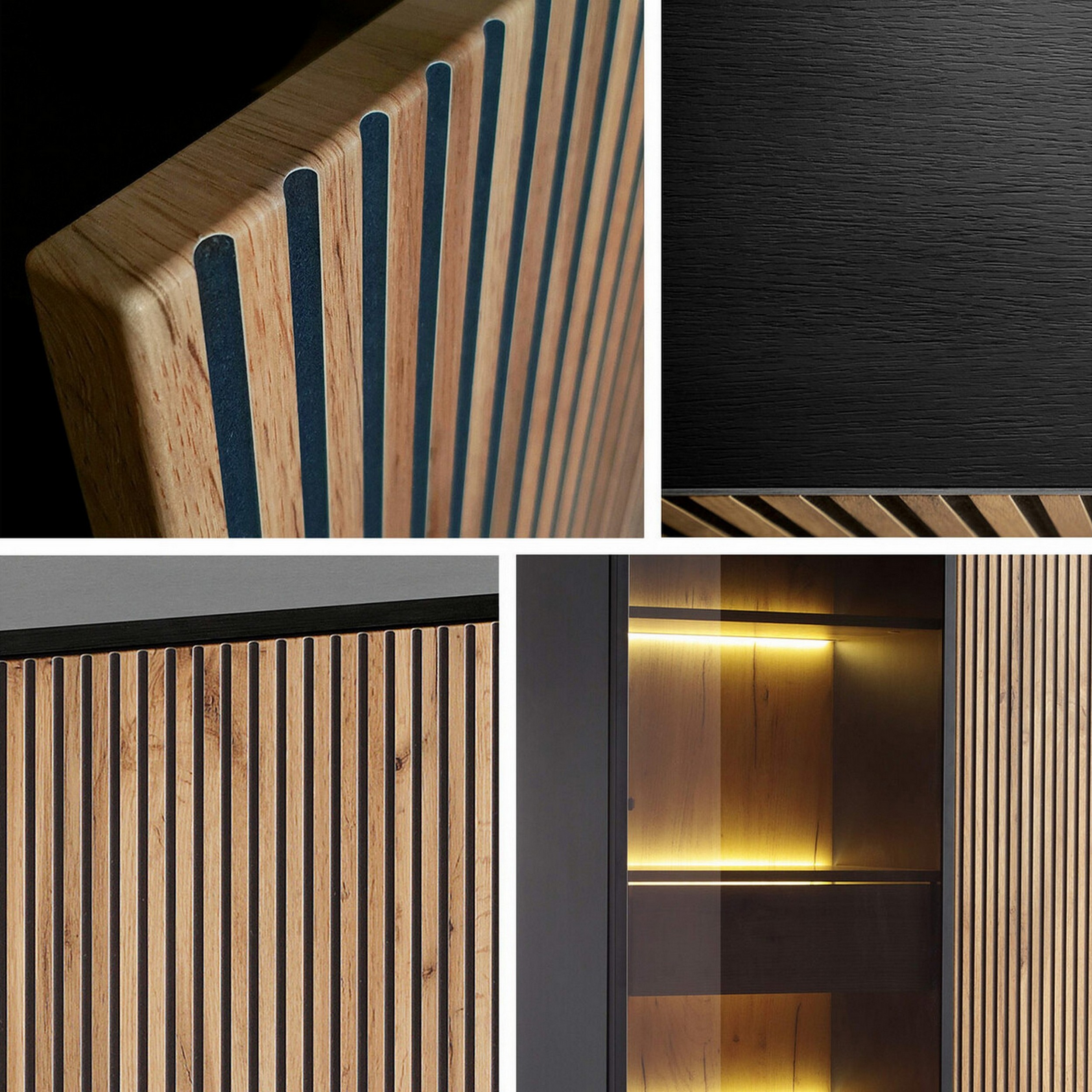 Möbelset Scandinavian Choice Klinkerville till Vardagsrum, TV-Bänk, Vitrinskåp & Sideboard