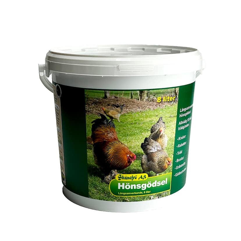 Hönsgödsel Skånefrö i Hink 8 Liter