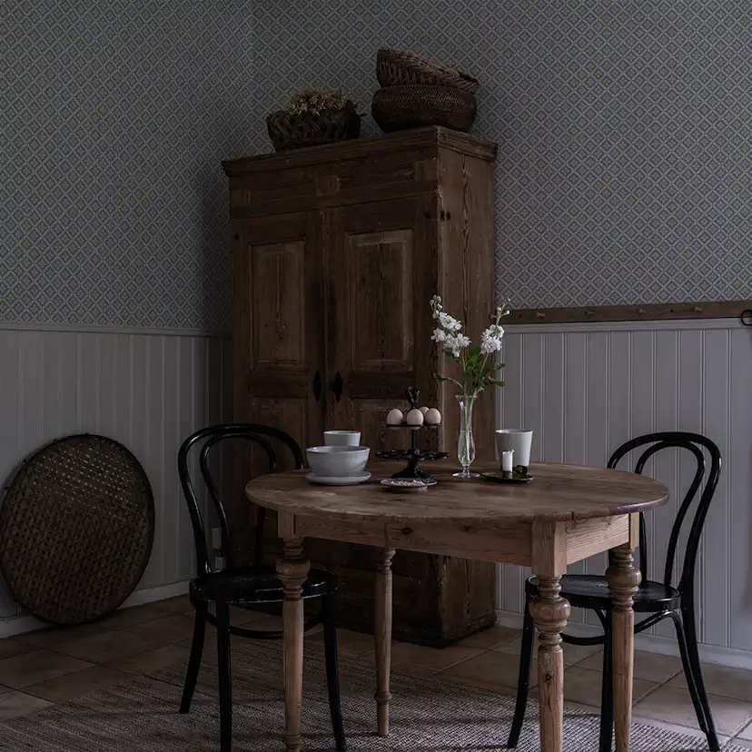 Tapet Duro Gammalsvenska Klassiker 1850-1950 Ingrid Blå 516-04