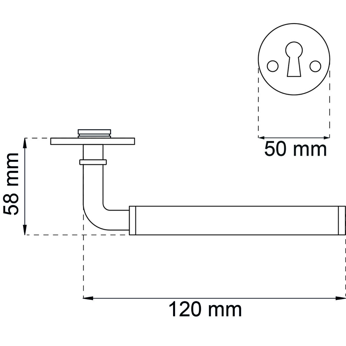 Innerdörrhandtag Habo A384 Vit/Krom