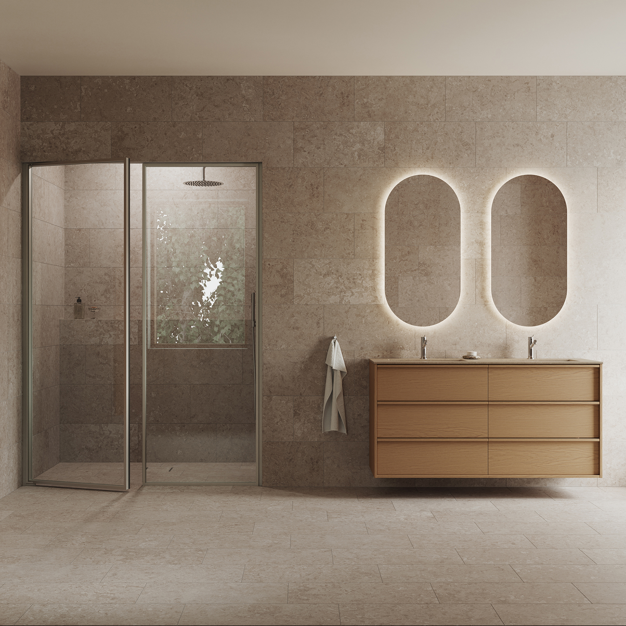 Tvättställsskåp INR Terra Carve Dubbel med 6 Lådor