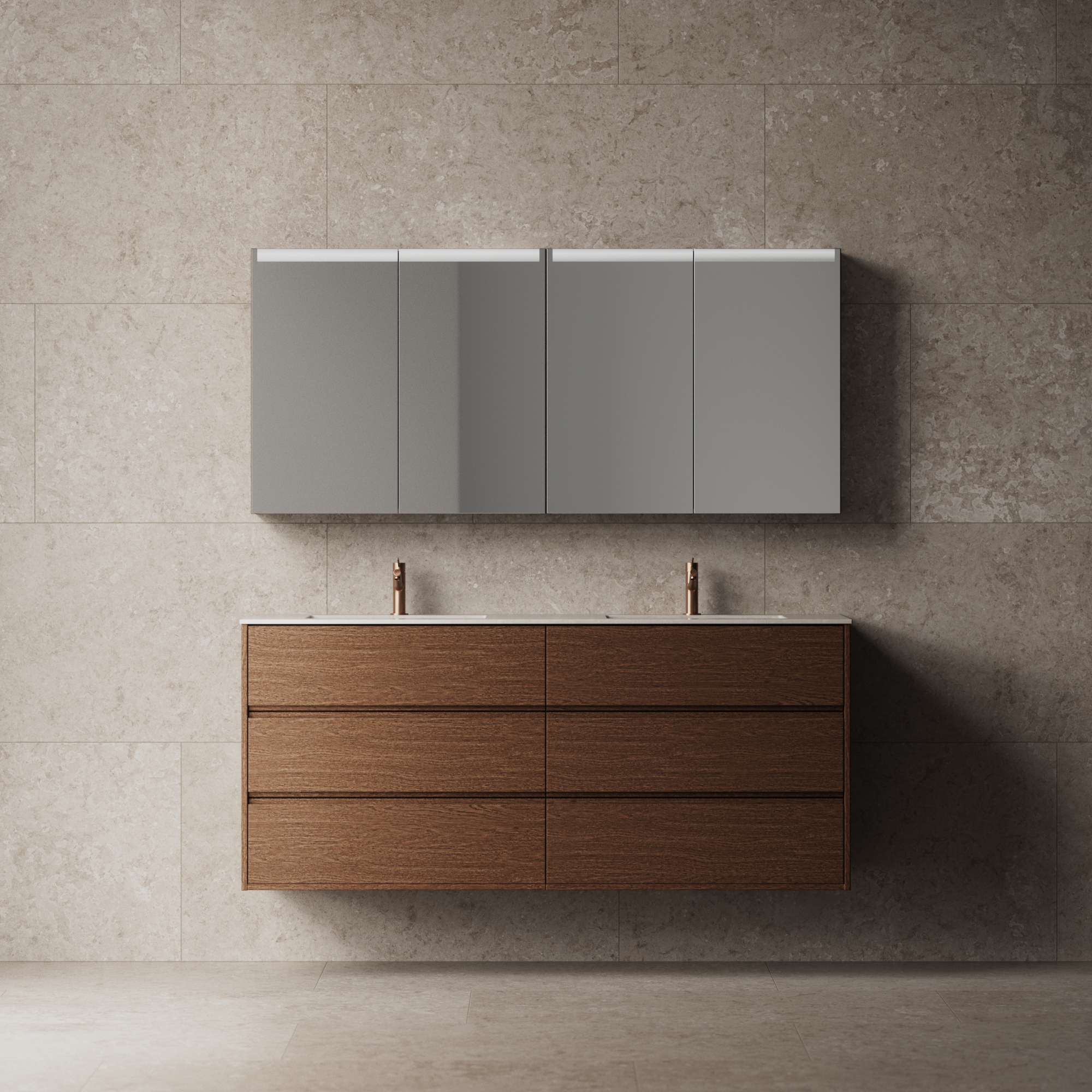 Tvättställsskåp INR Terra Grip Dubbel med 6 Lådor