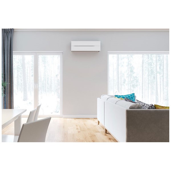 Luftvärmepump Mitsubishi Electric Hero 2.0 LN25 6,3kW Värme SCOP 5,2 Paket med Fjäderdämpare
