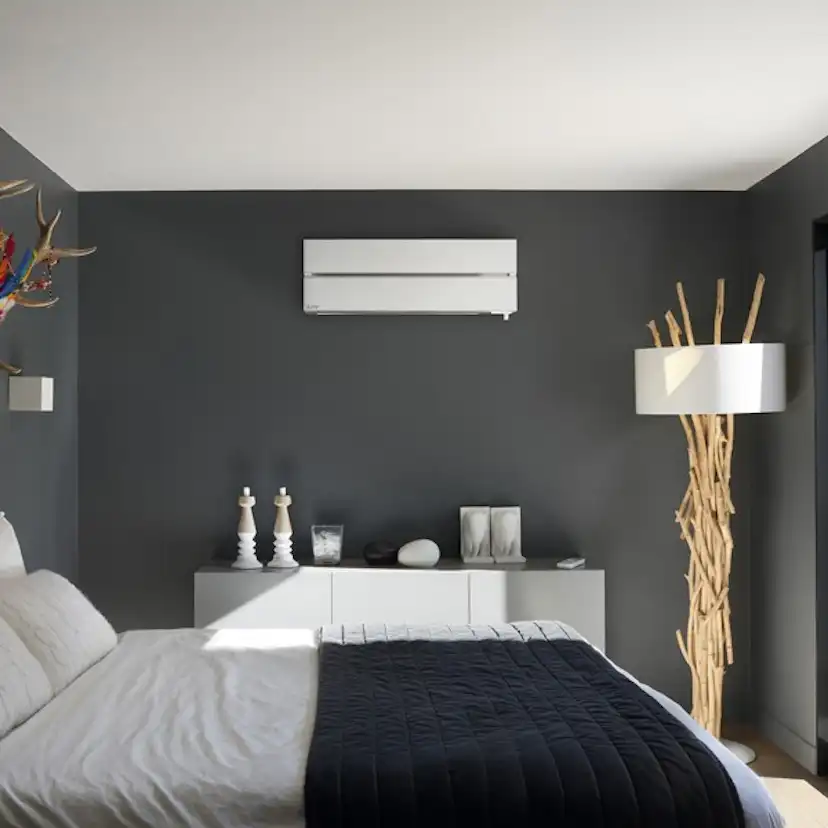 Luftvärmepump Mitsubishi Electric Hero 2.0 LN25 6,3kW Värme SCOP 5,2 Paket med Fjäderdämpare