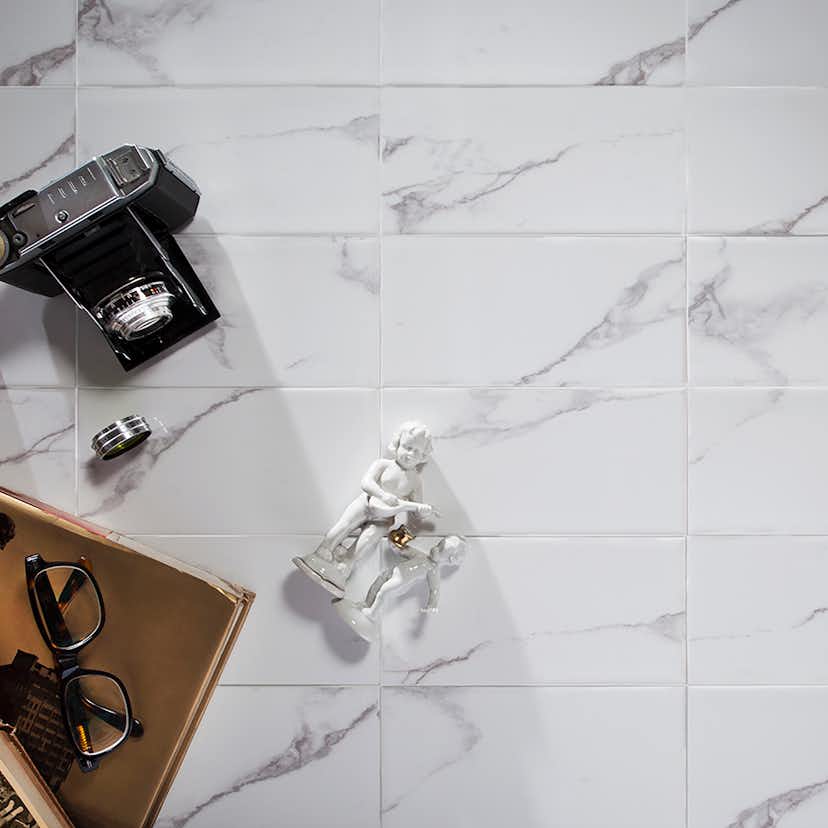 Kakel Hill Ceramic Carrara Vit 10x20 cm