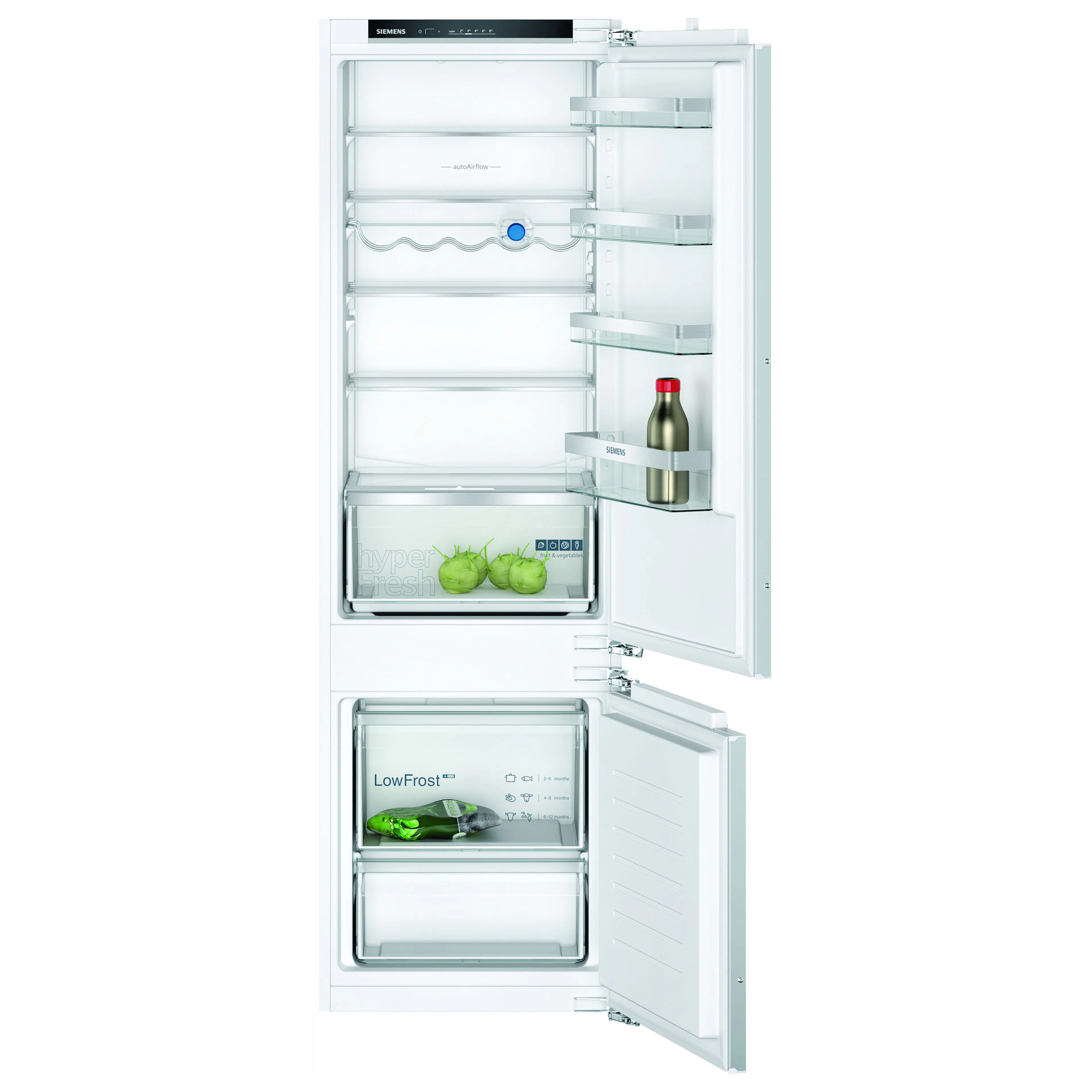 Integrerad Kyl/Frys Siemens KI87VVFE1 med HyperFresh och LED-belysning