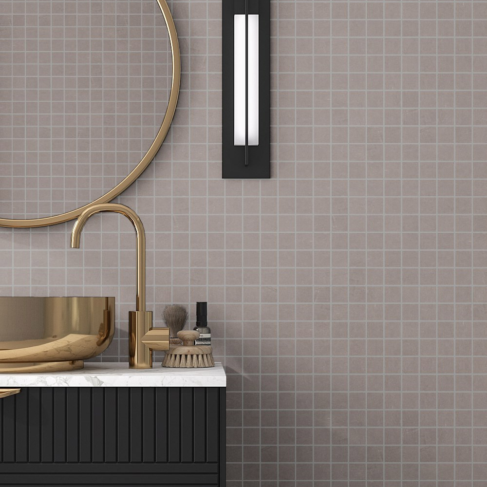 Mosaik Hill Ceramic Mosaik Adra Gra Matt Rund 30x30 Cm